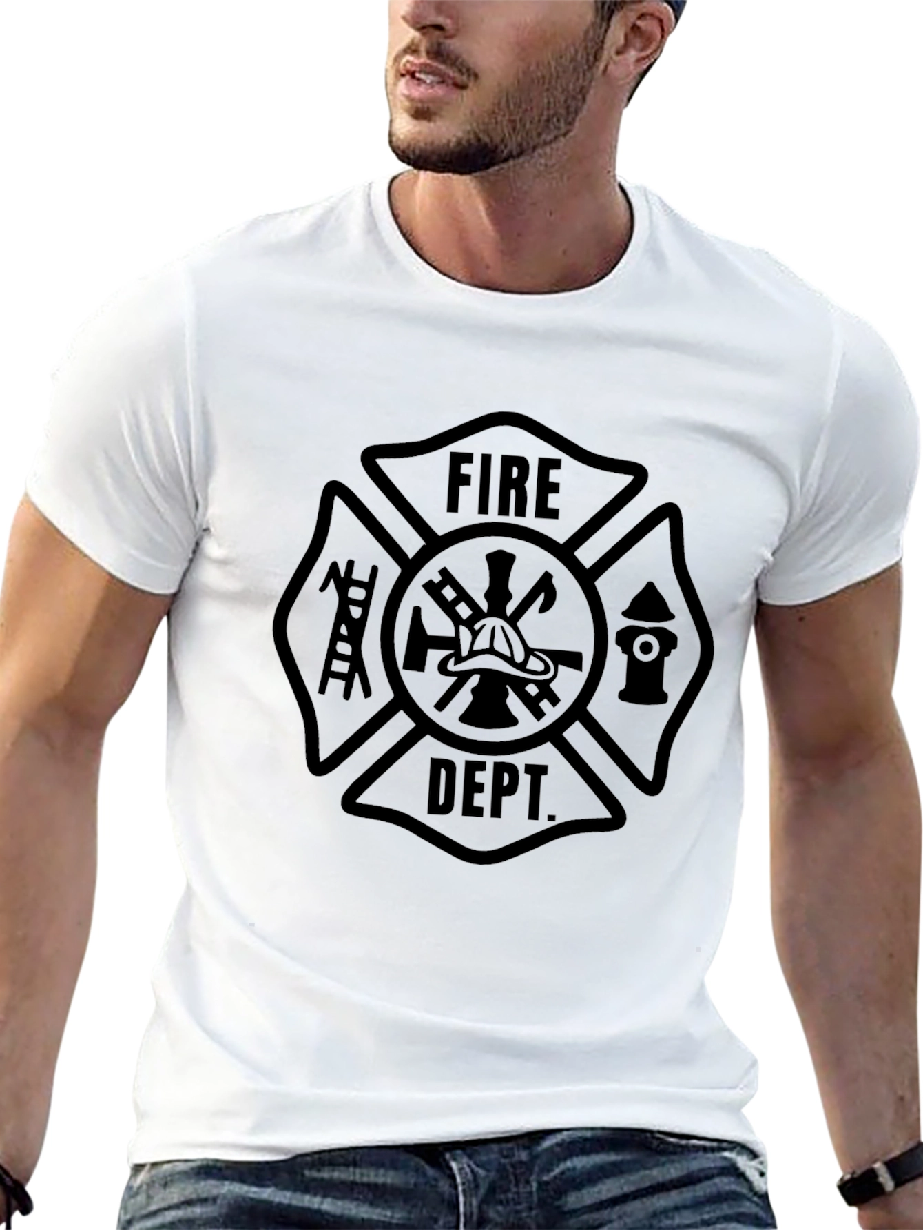 Fire Dept. Maltese Cross Graphic T-Shirt