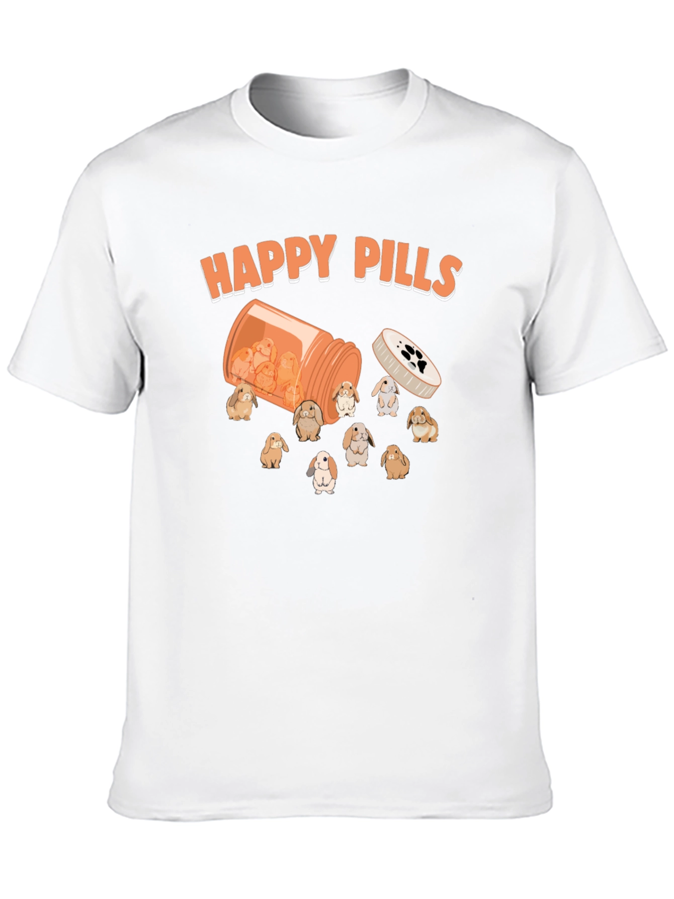 Happy Pills Bunny T-Shirt Cute Graphic Tee