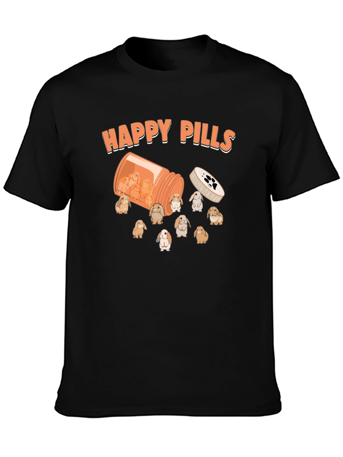 Happy Pills Bunny T-Shirt Cute Graphic Tee