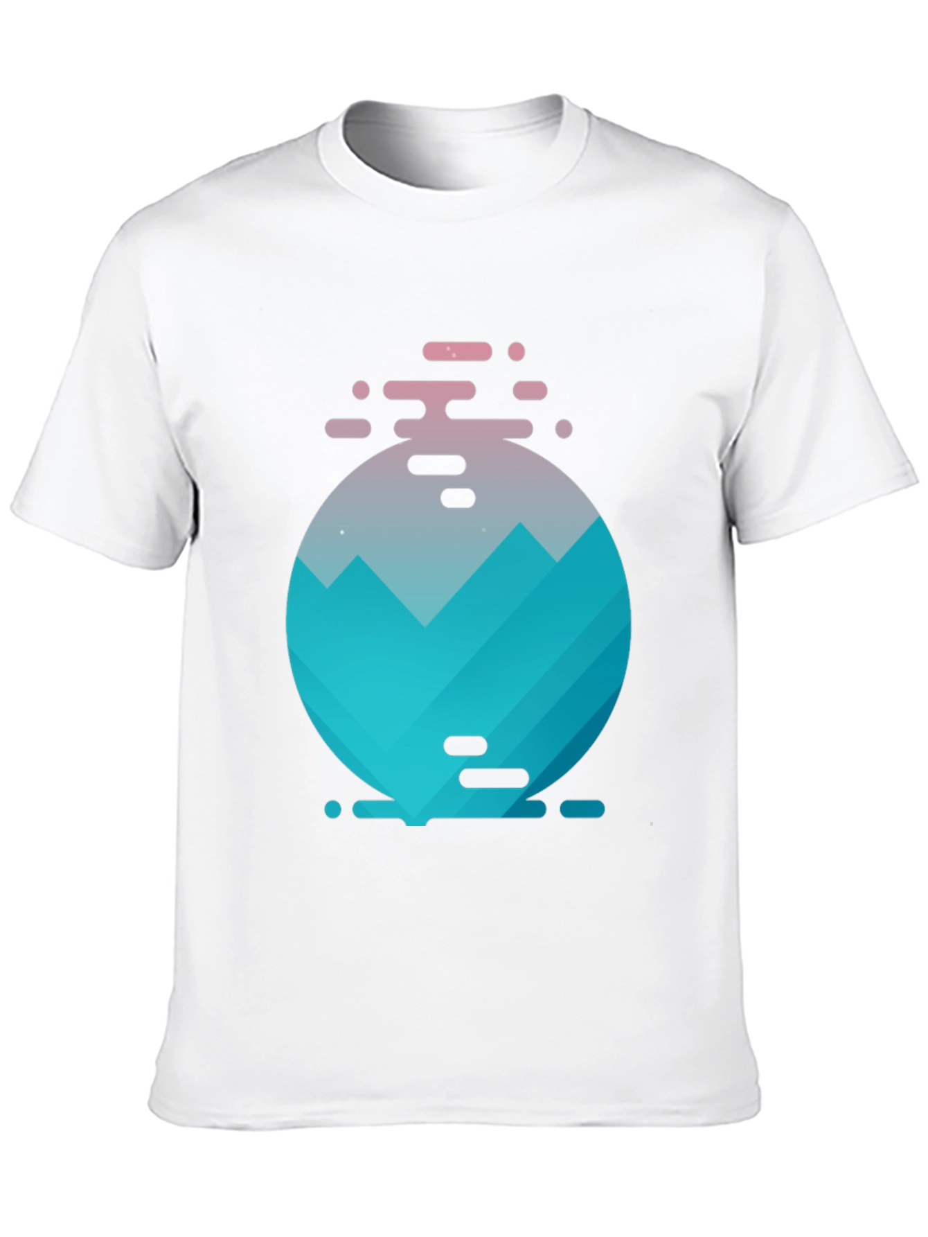 Geometric Mountain Graphic Tee - Black