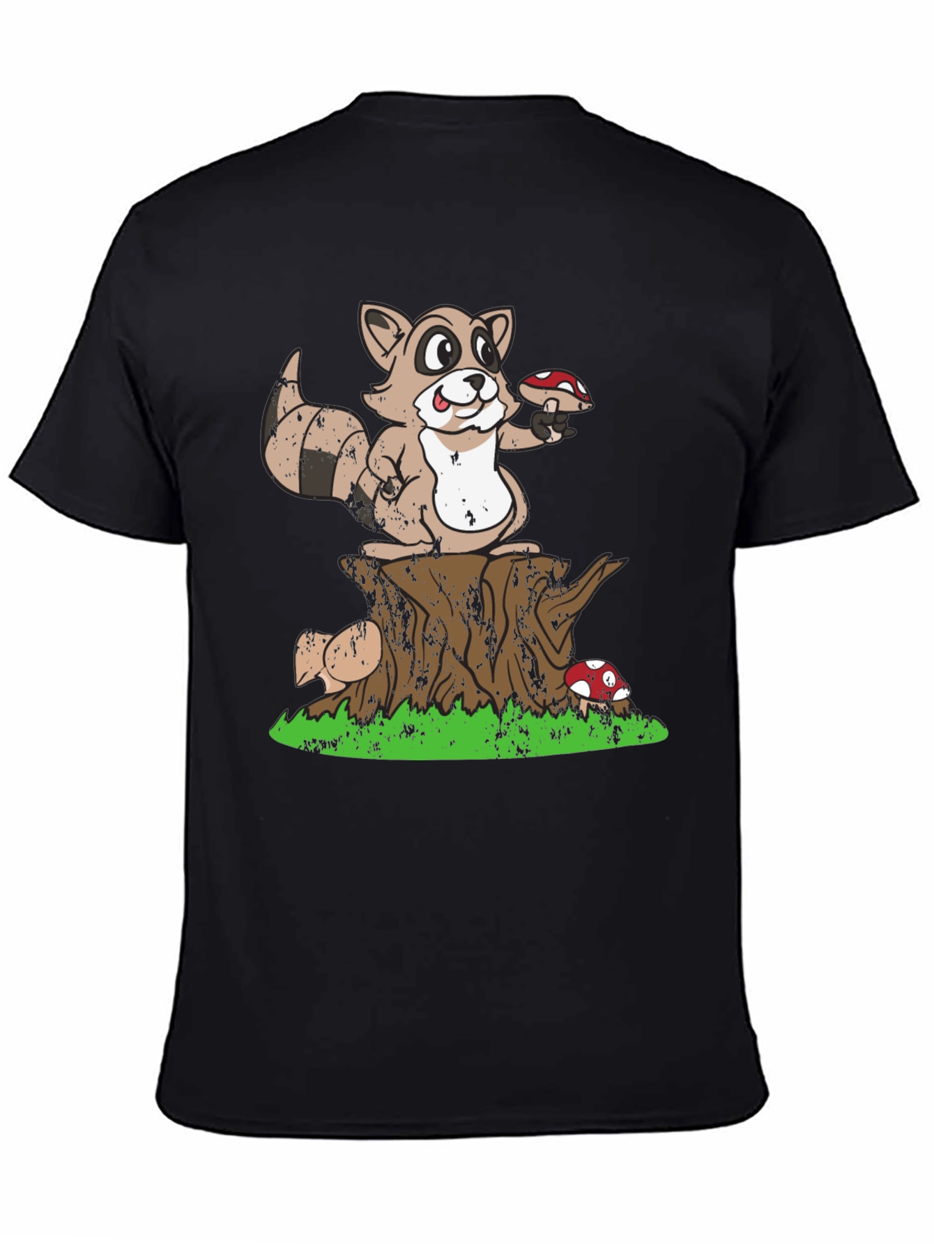 Raccoon & Mushroom Graphic Tee - Nature Lover T-Shirt