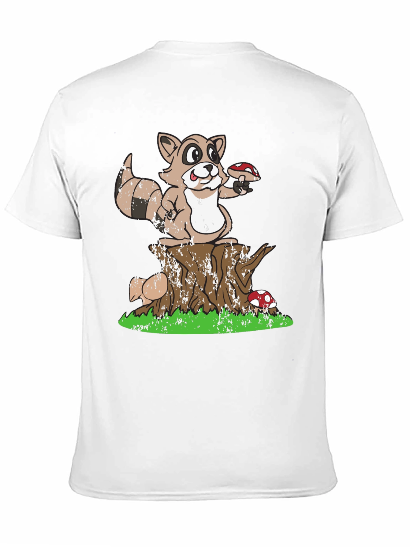 Raccoon & Mushroom Graphic Tee - Nature Lover T-Shirt