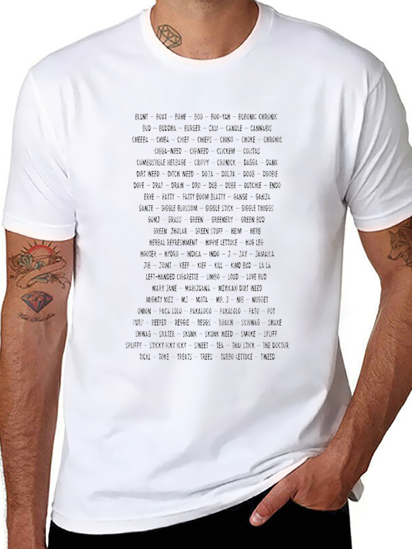 Abstract Text Print Black T-Shirt