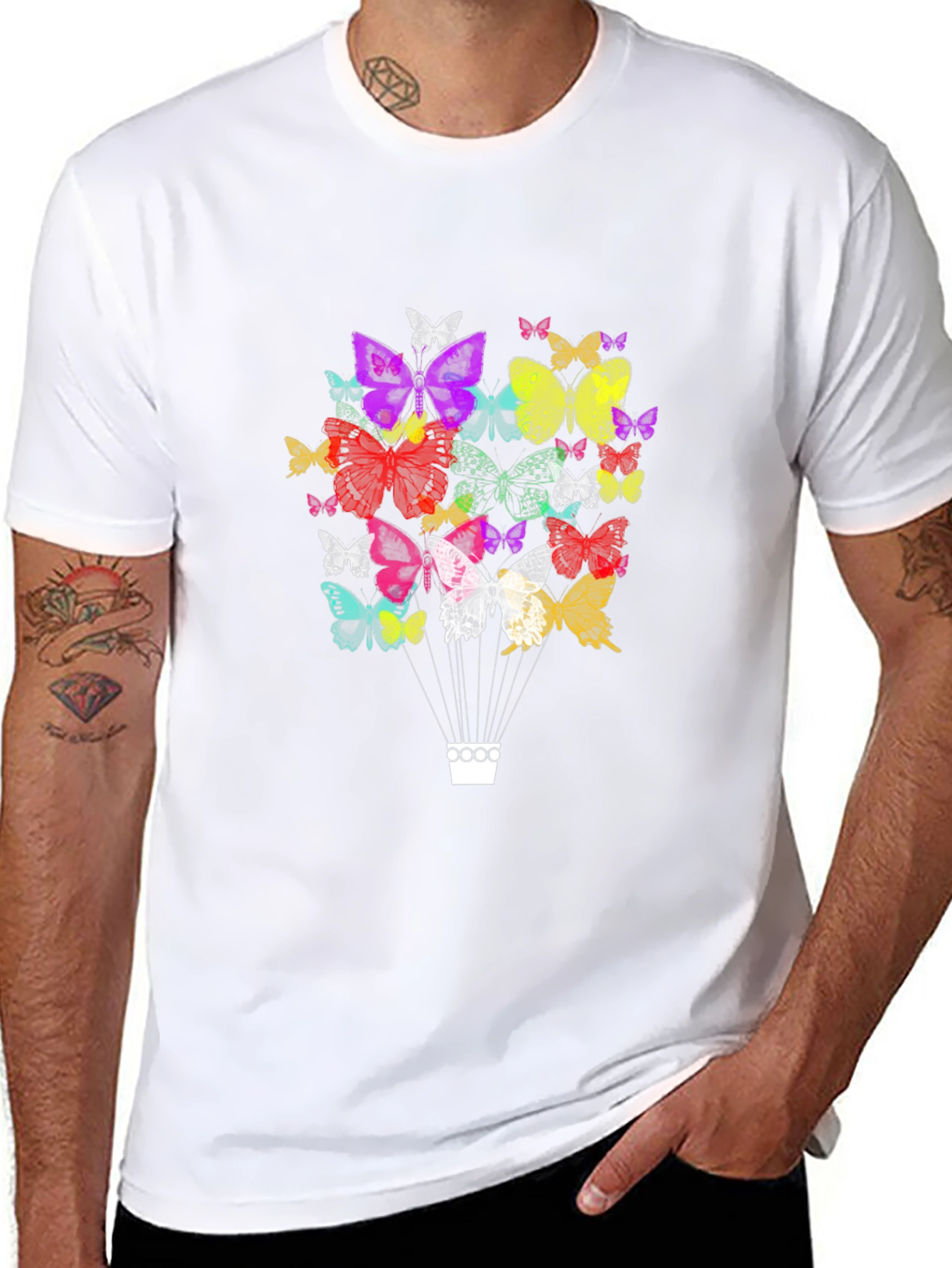 Butterfly Balloon Graphic Tee - Casual Comfort