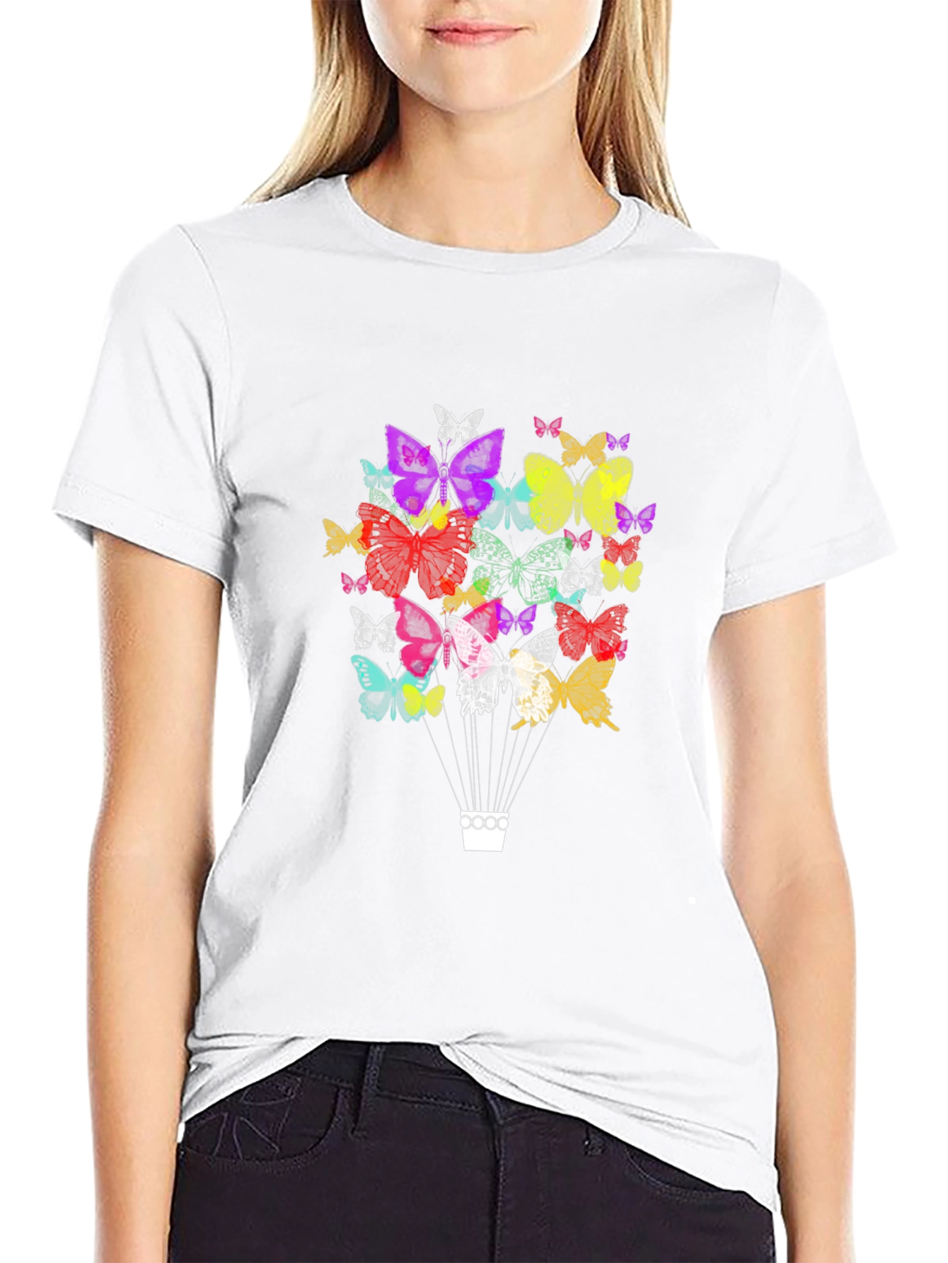 Butterfly Balloon Graphic Tee - Casual Comfort