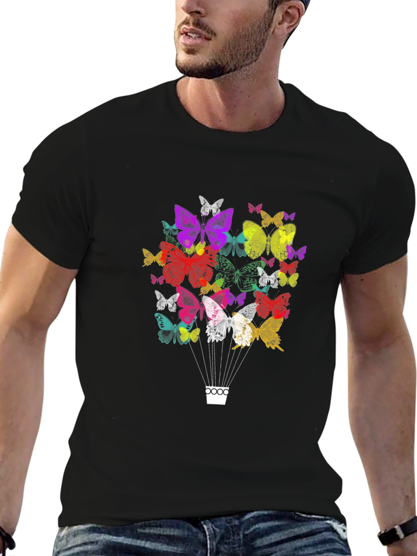 Butterfly Balloon Graphic Tee - Casual Comfort