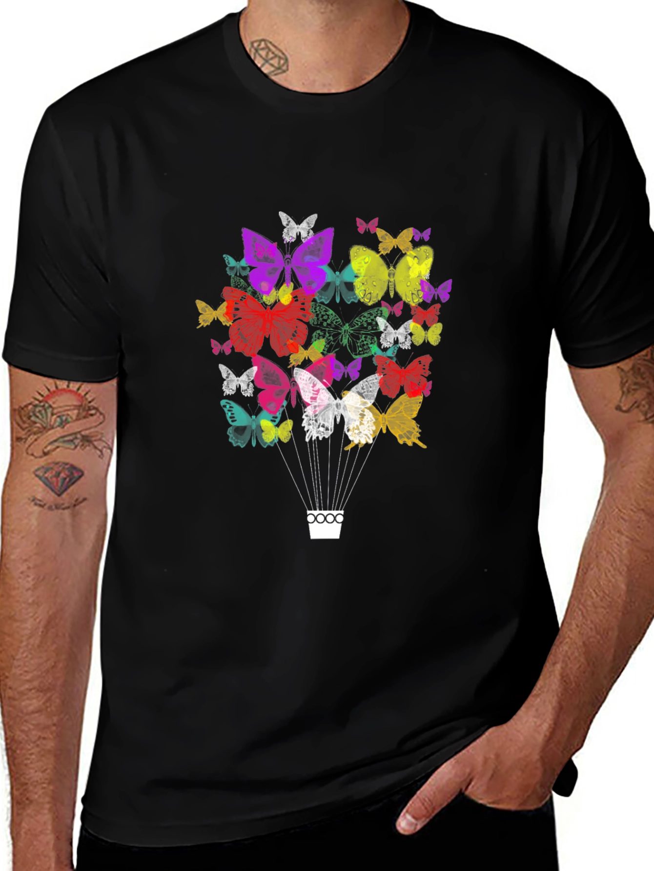 Butterfly Balloon Graphic Tee - Casual Comfort