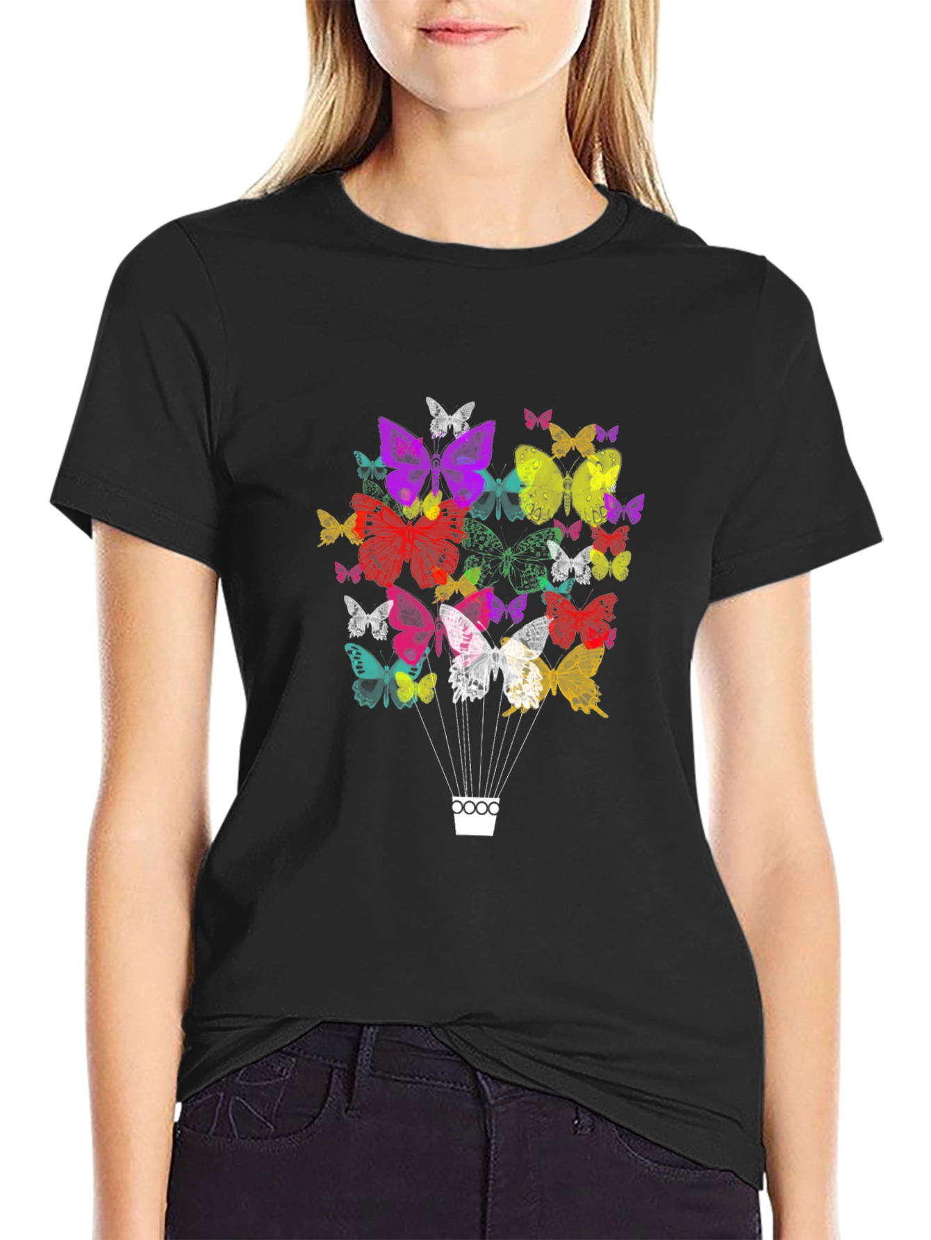 Butterfly Balloon Graphic Tee - Casual Comfort