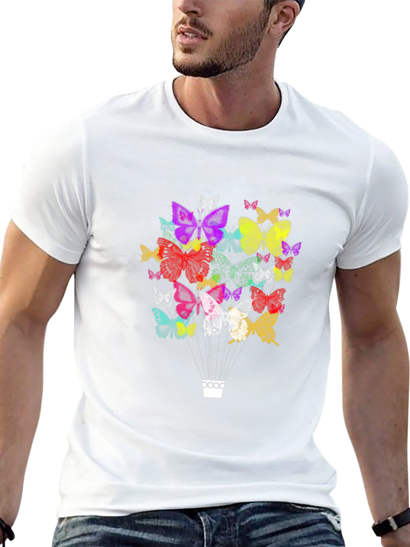 Butterfly Balloon Graphic Tee - Casual Comfort