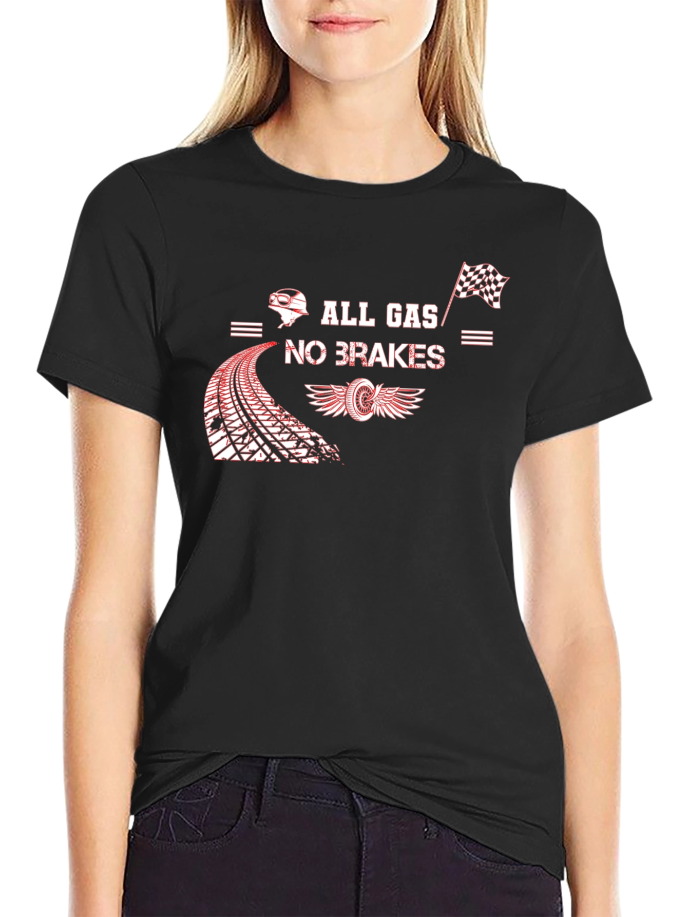 All Gas No Brakes Black Graphic Tee