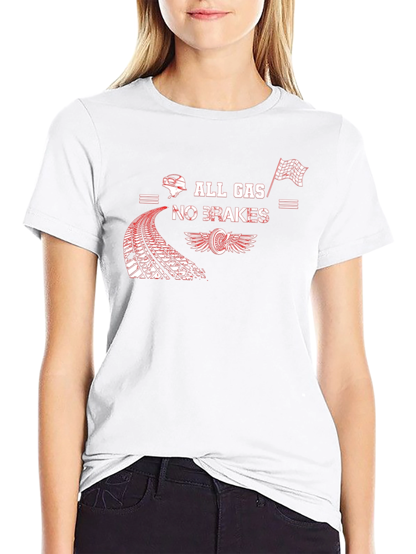 All Gas No Brakes Black Graphic Tee