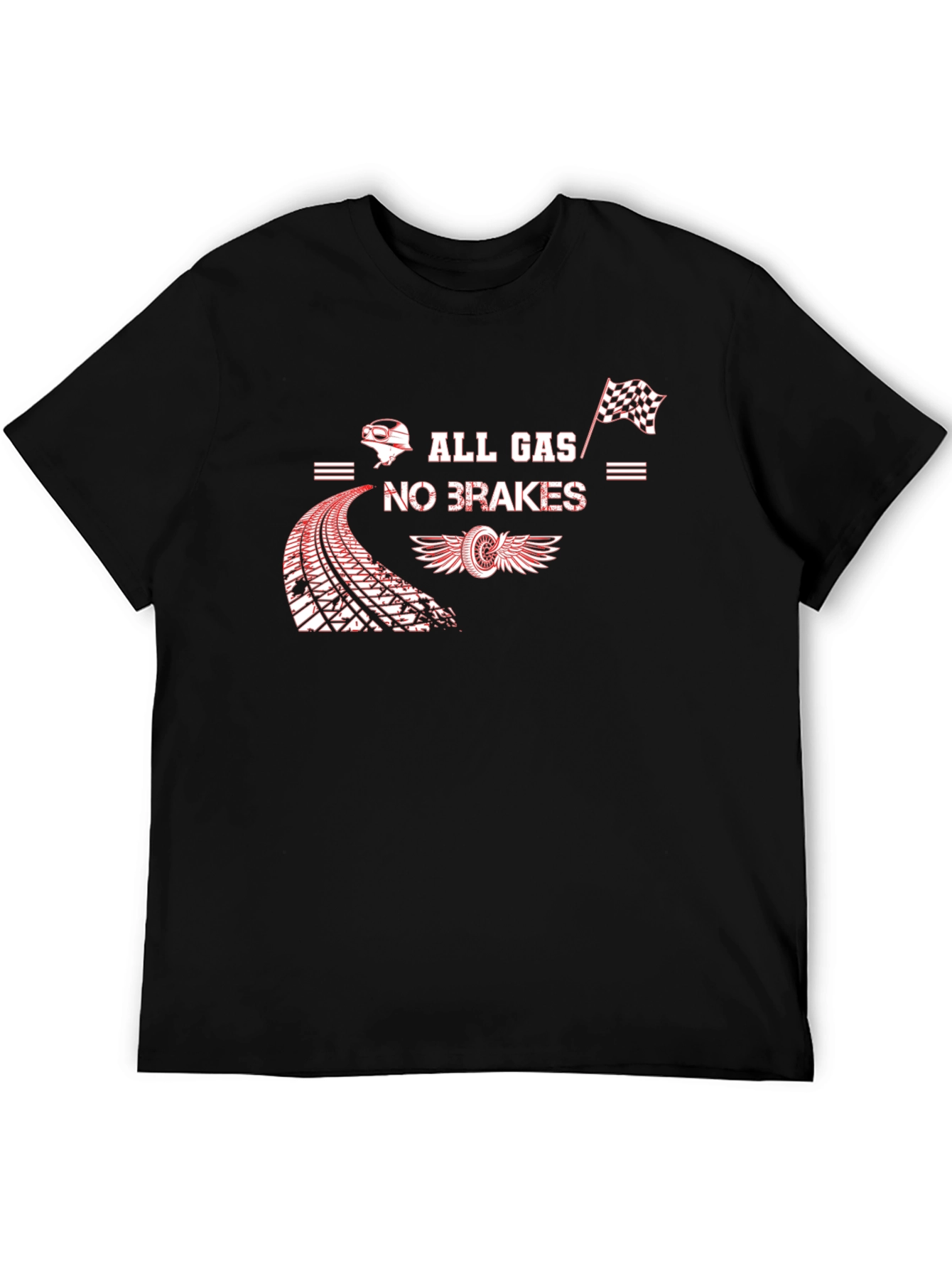 All Gas No Brakes Black Graphic Tee