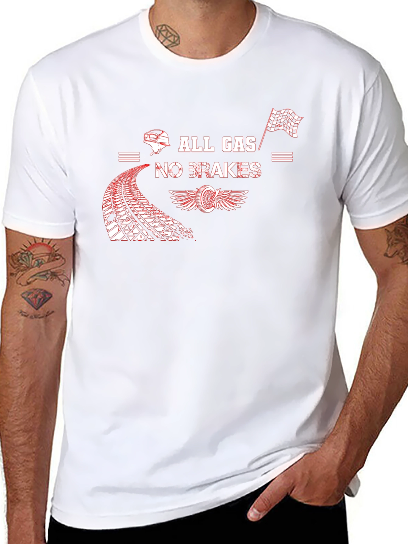 All Gas No Brakes Black Graphic Tee