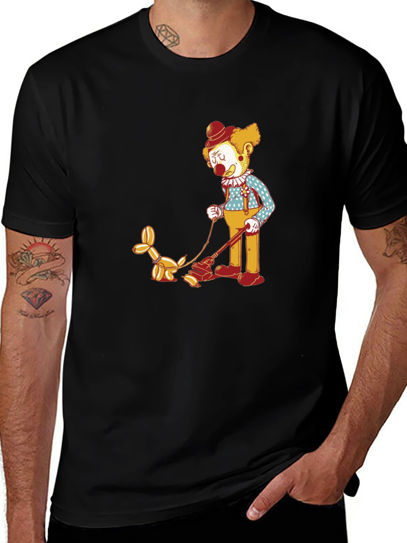 Clown Walking Balloon Dog T-Shirt