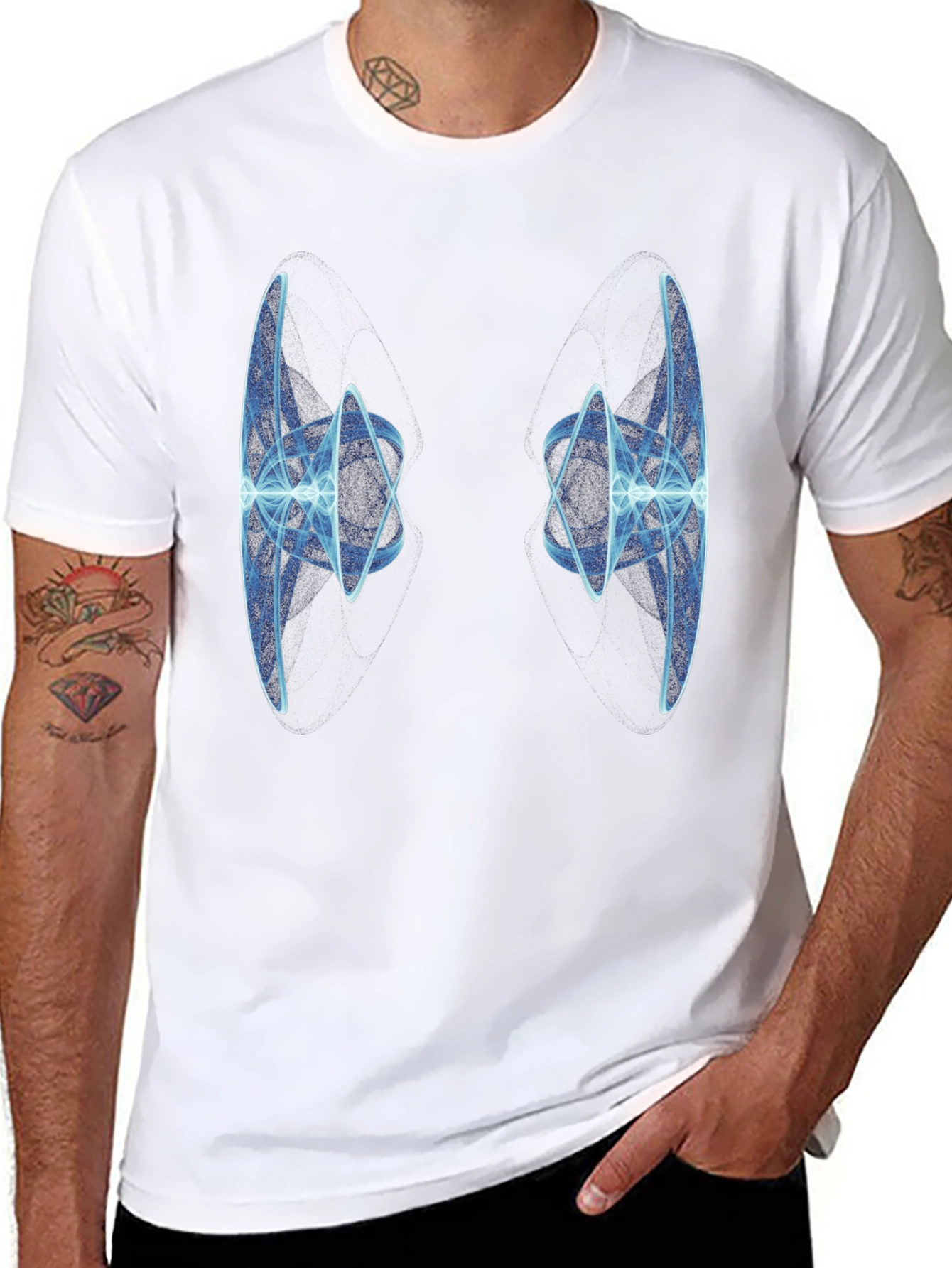 Abstract Light Design Black T-Shirt