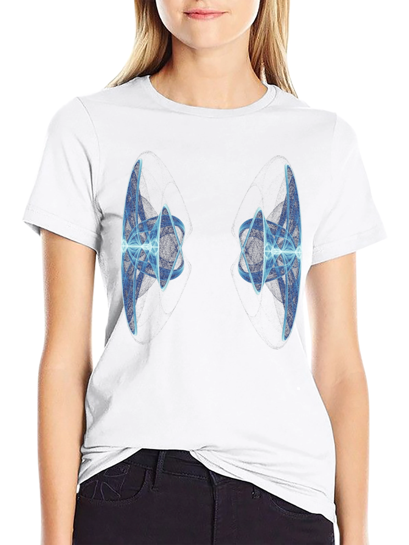 Abstract Light Design Black T-Shirt