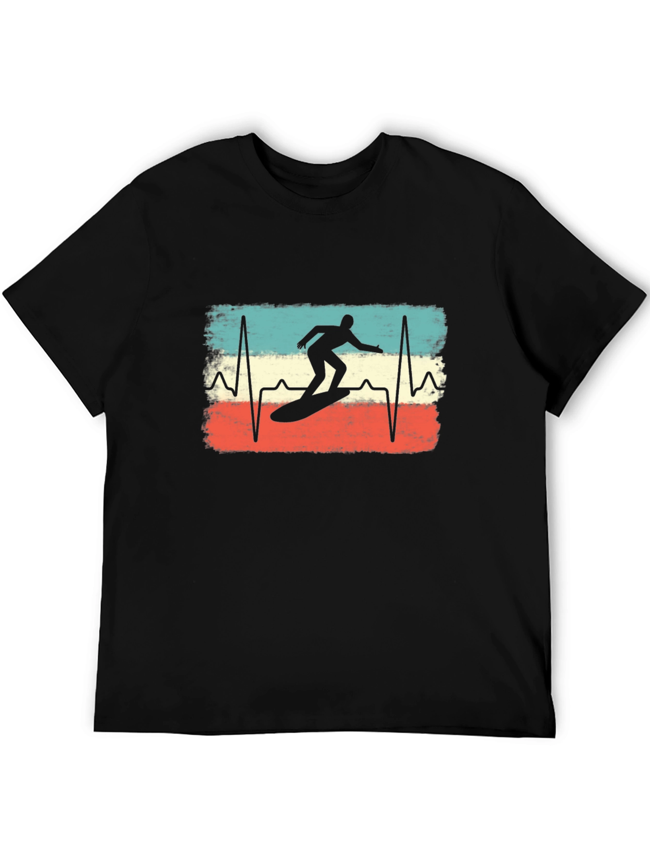 Retro Surfer Heartbeat T-Shirt