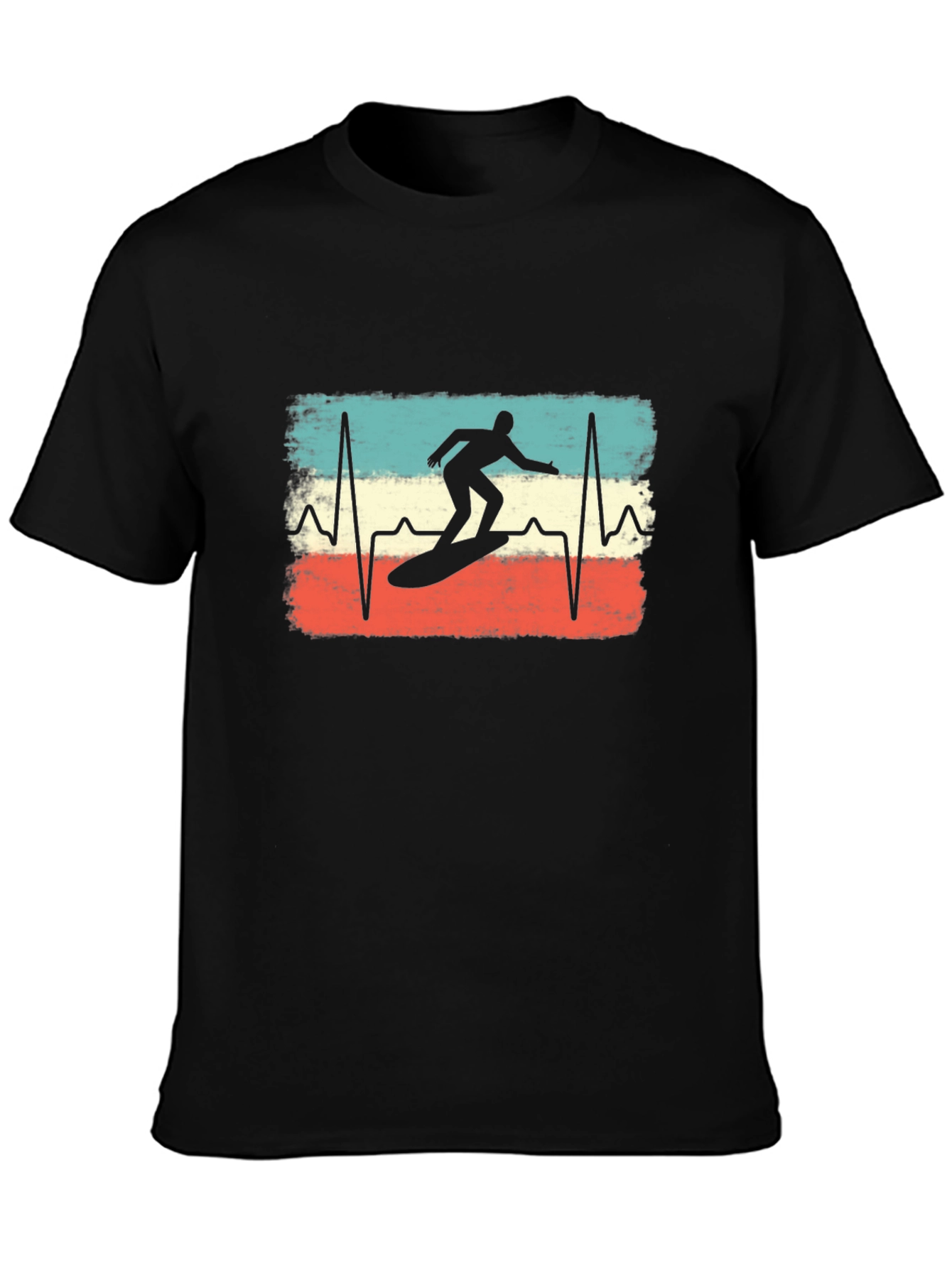 Retro Surfer Heartbeat T-Shirt