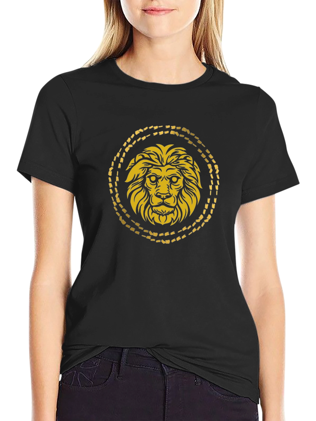 Golden Lion Graphic Black T-Shirt
