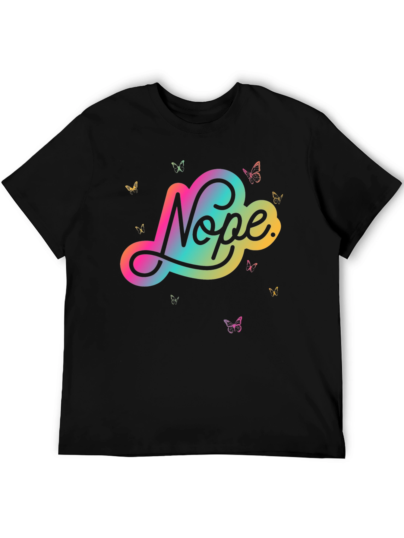 Nope Butterfly Graphic Tee - Modern Casual Style