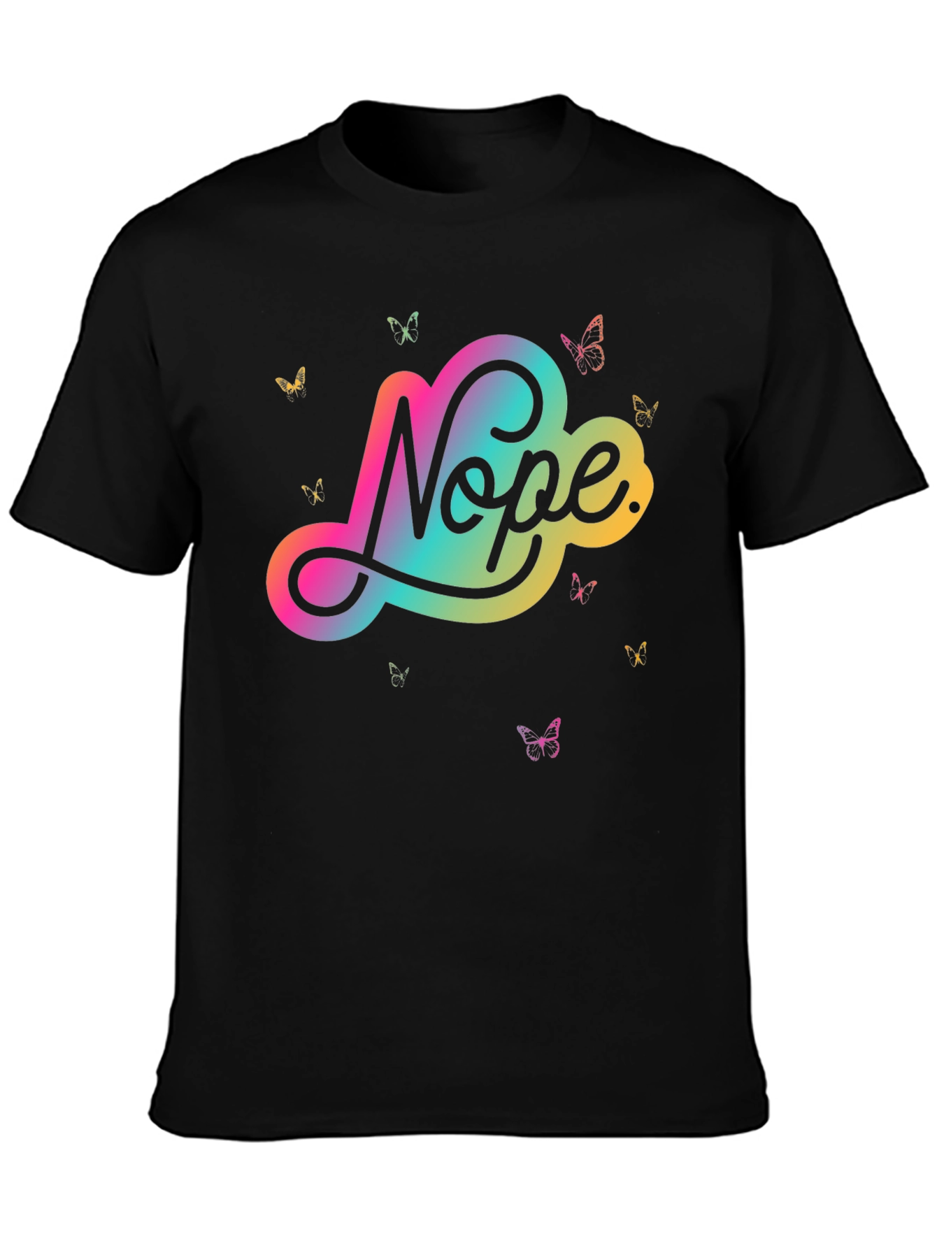 Nope Butterfly Graphic Tee - Modern Casual Style