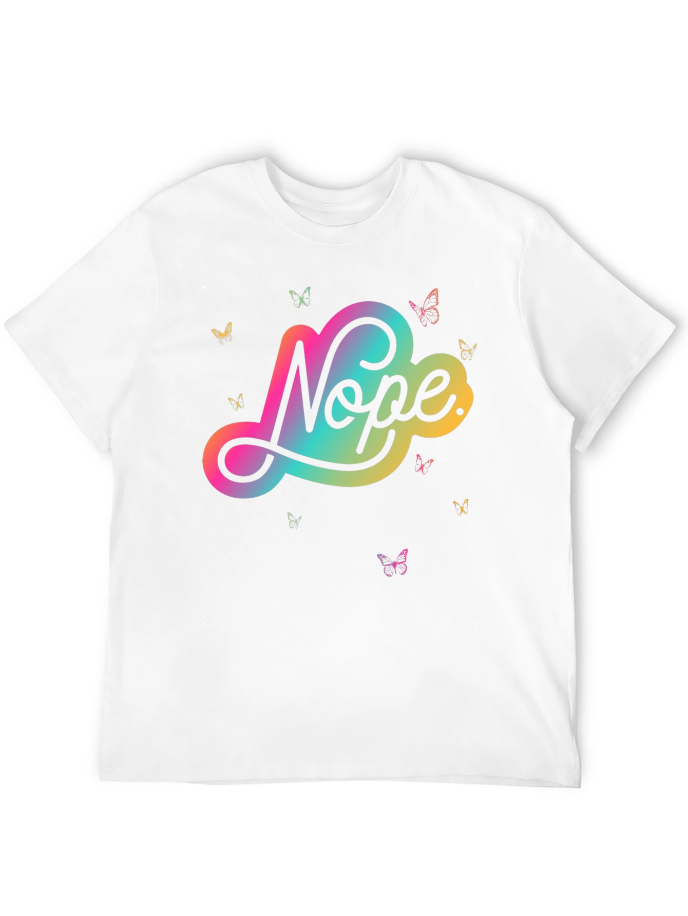 Nope Butterfly Graphic Tee - Modern Casual Style