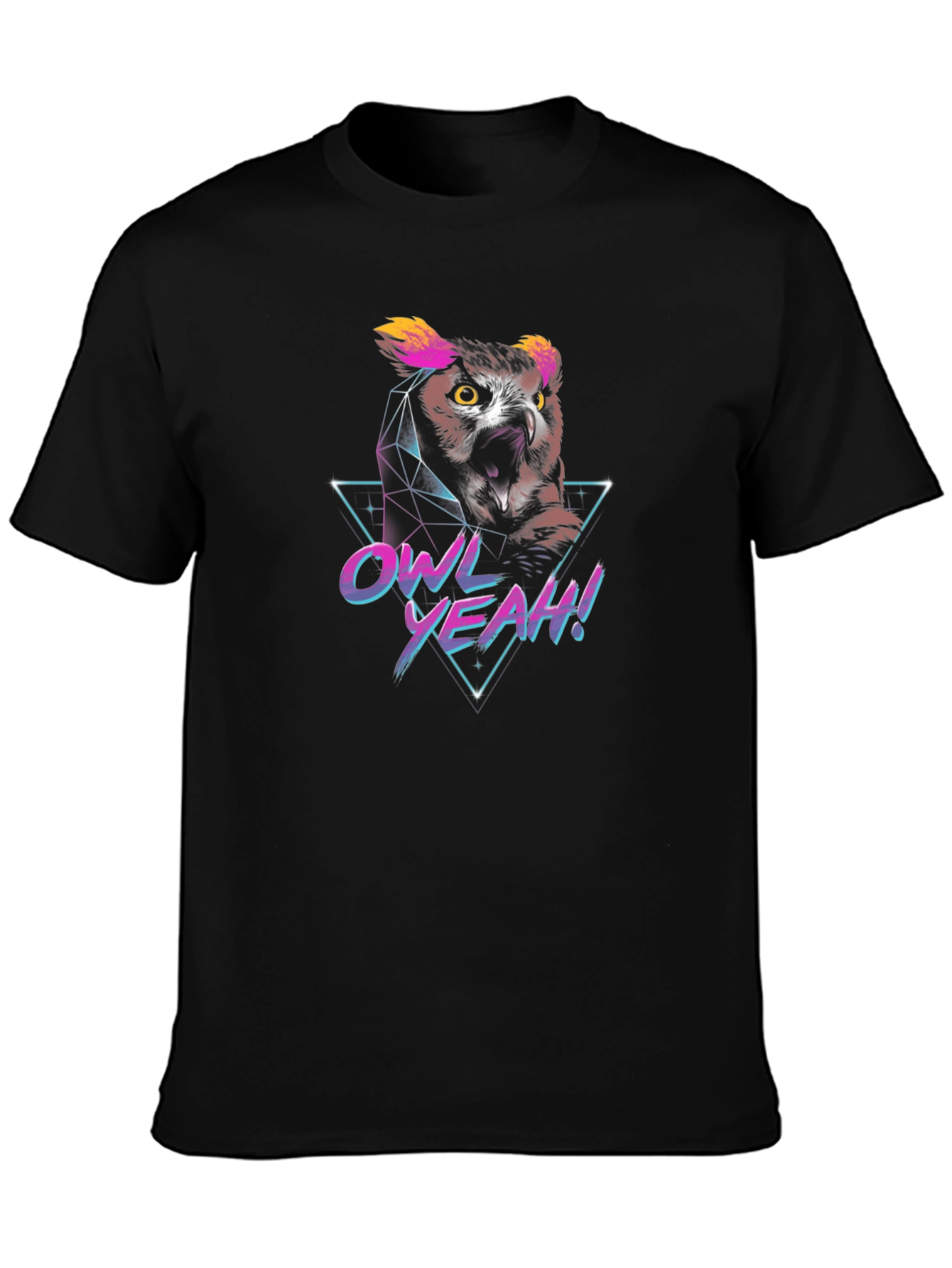 Retro Owl Yeah! Graphic Print T-Shirt