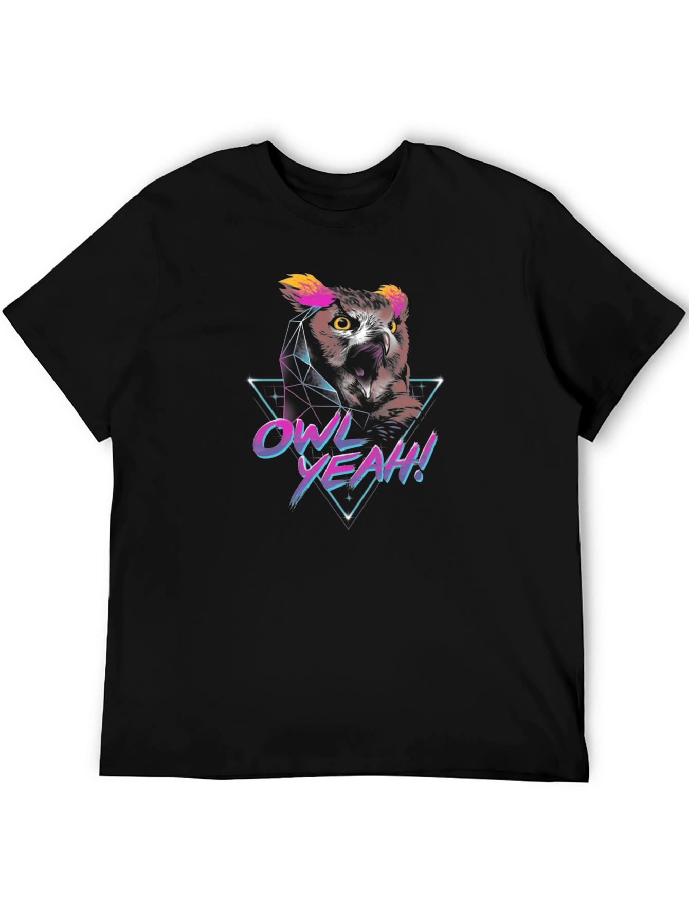 Retro Owl Yeah! Graphic Print T-Shirt