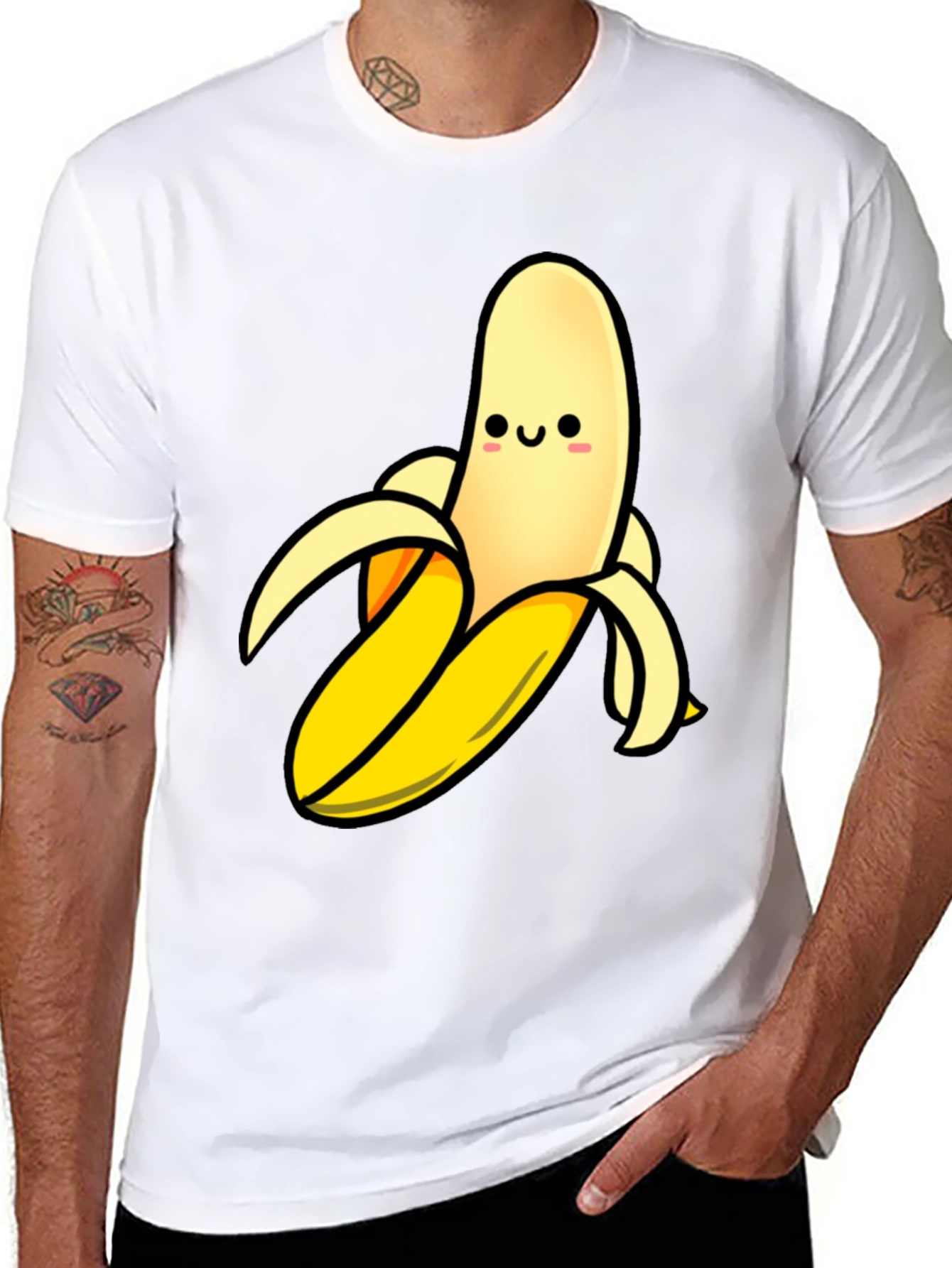 Cute Banana Graphic Print Mens T-Shirt