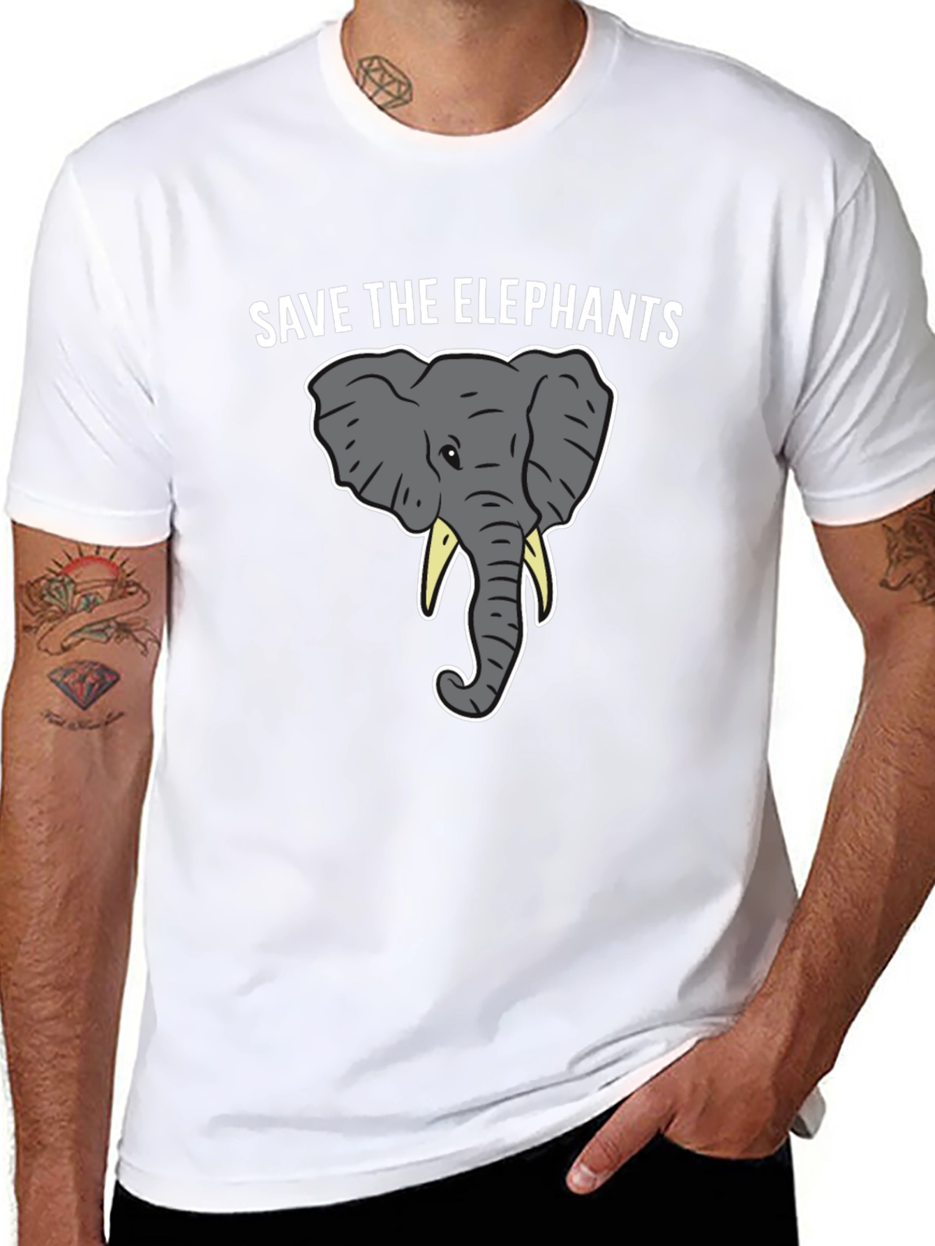 Save the Elephants Graphic Tee - Black