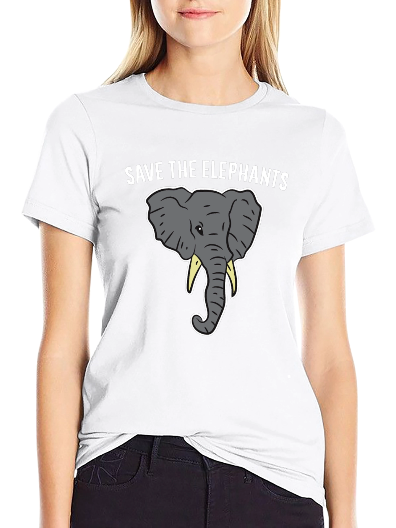 Save the Elephants Graphic Tee - Black