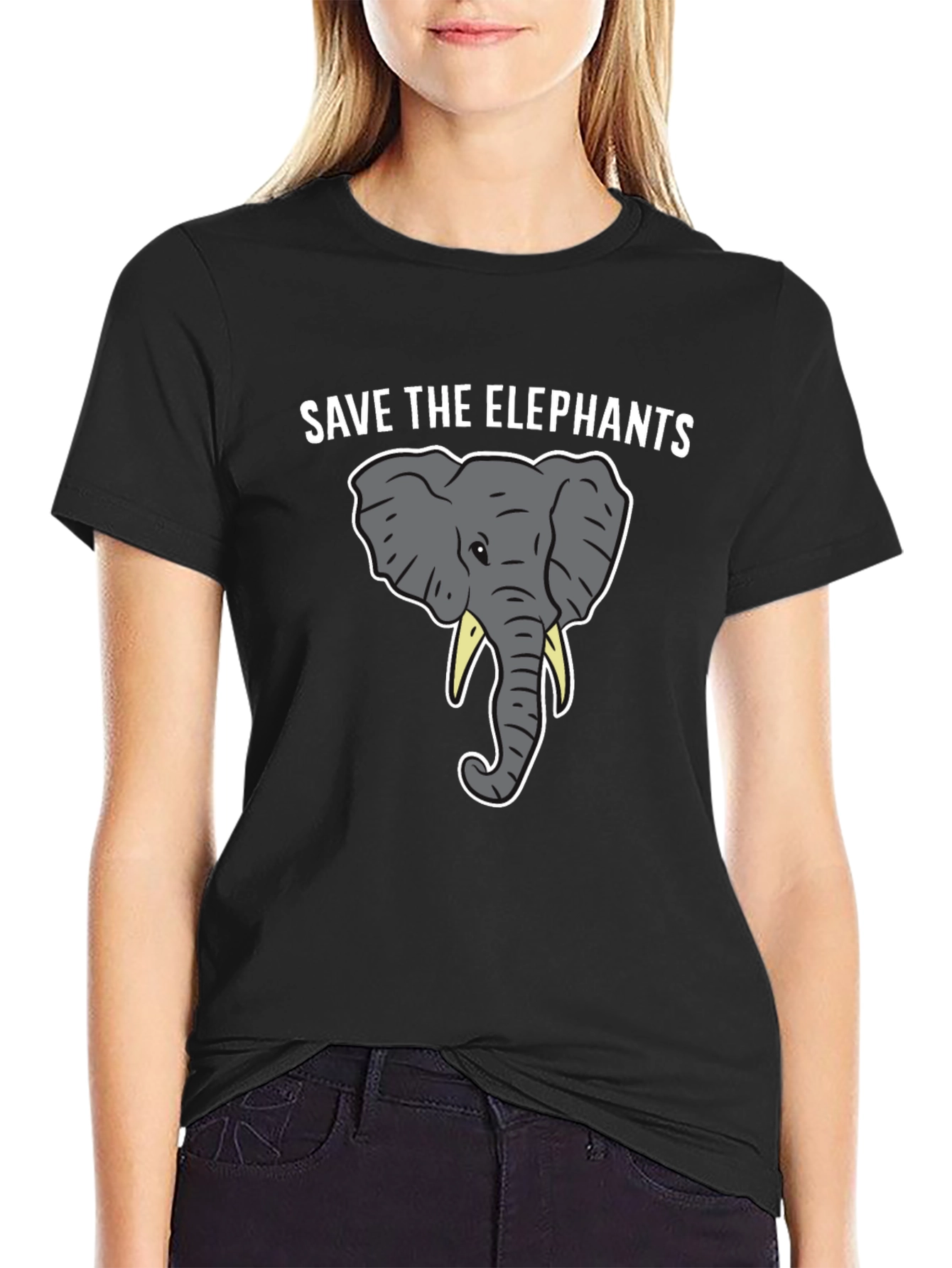 Save the Elephants Graphic Tee - Black
