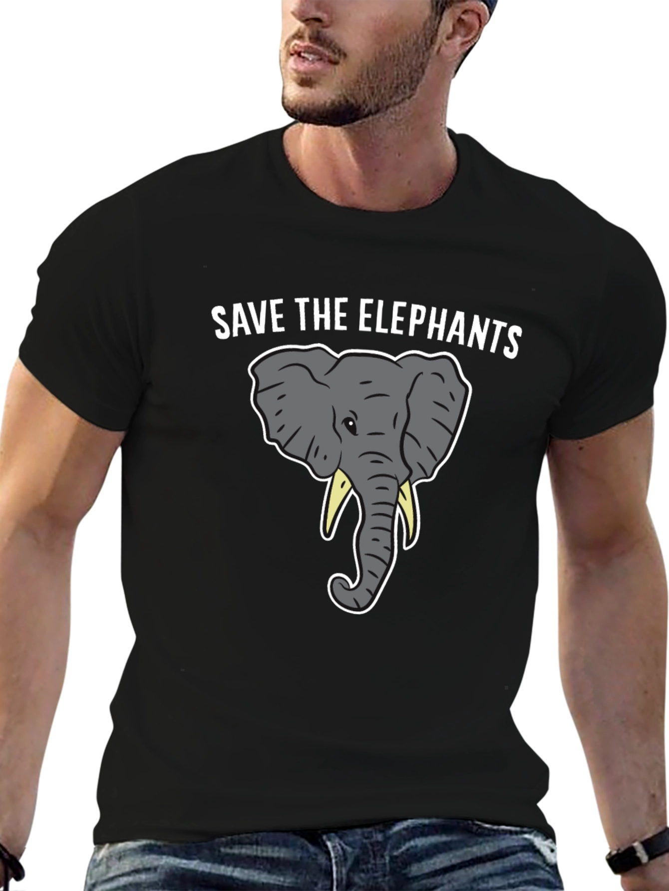 Save the Elephants Graphic Tee - Black