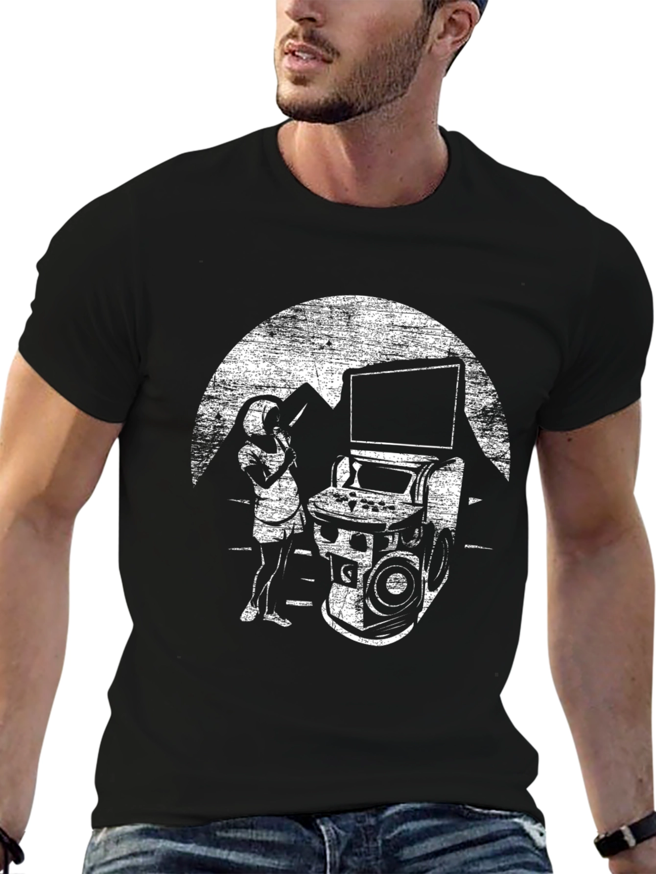 Retro Arcade Gamer T-Shirt - Black