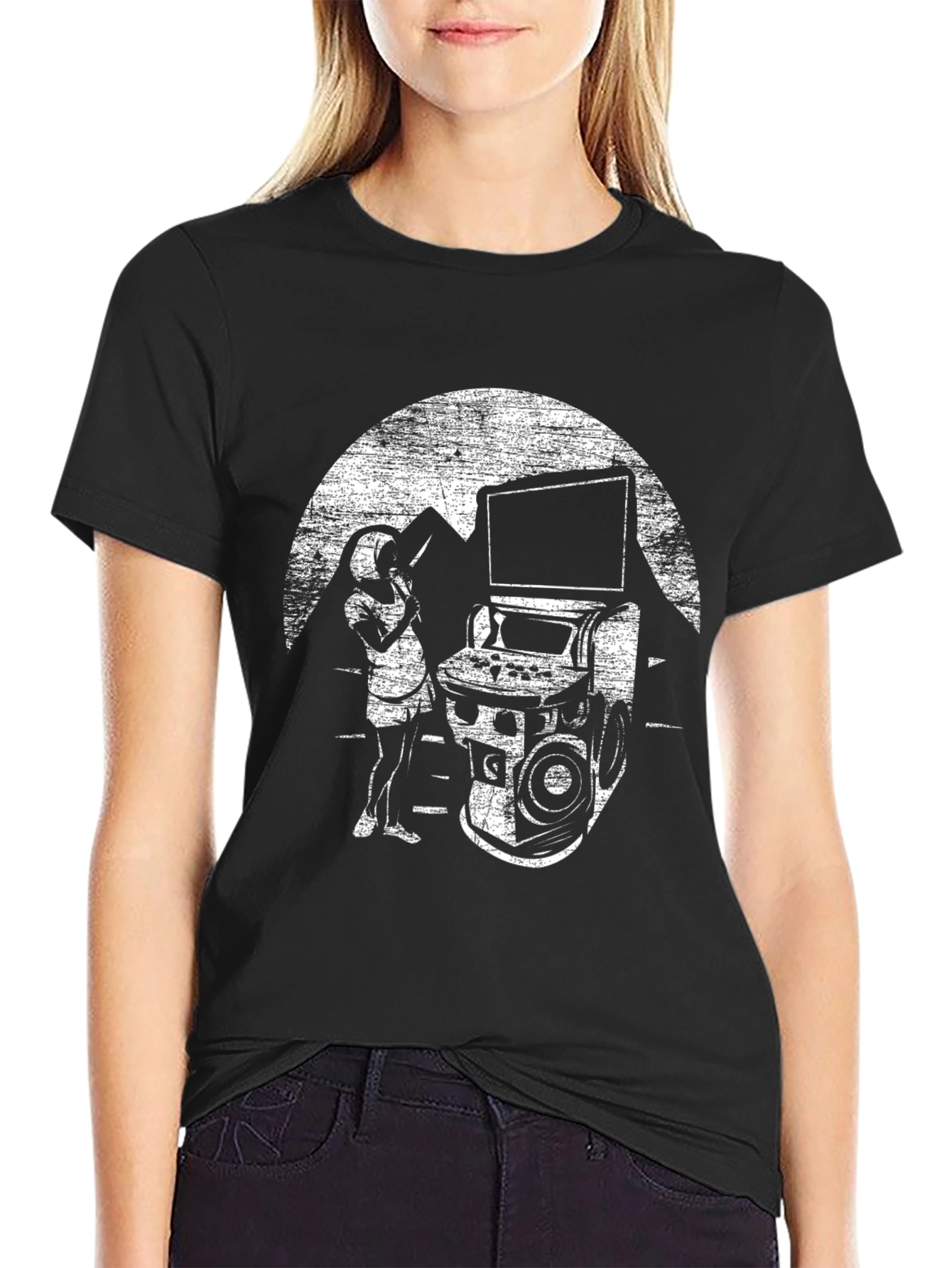 Retro Arcade Gamer T-Shirt - Black