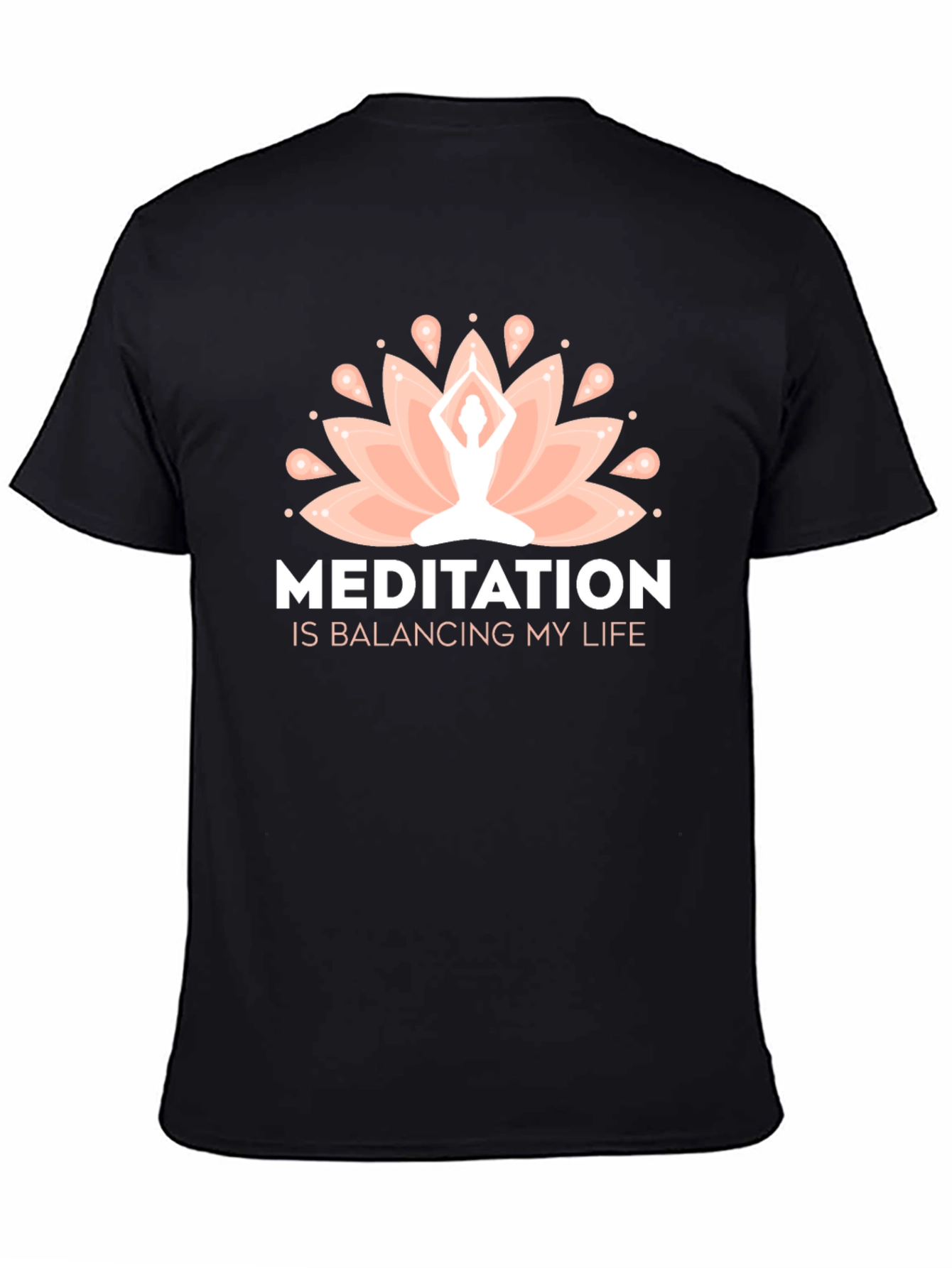 Meditation Balancing Life Black T-Shirt