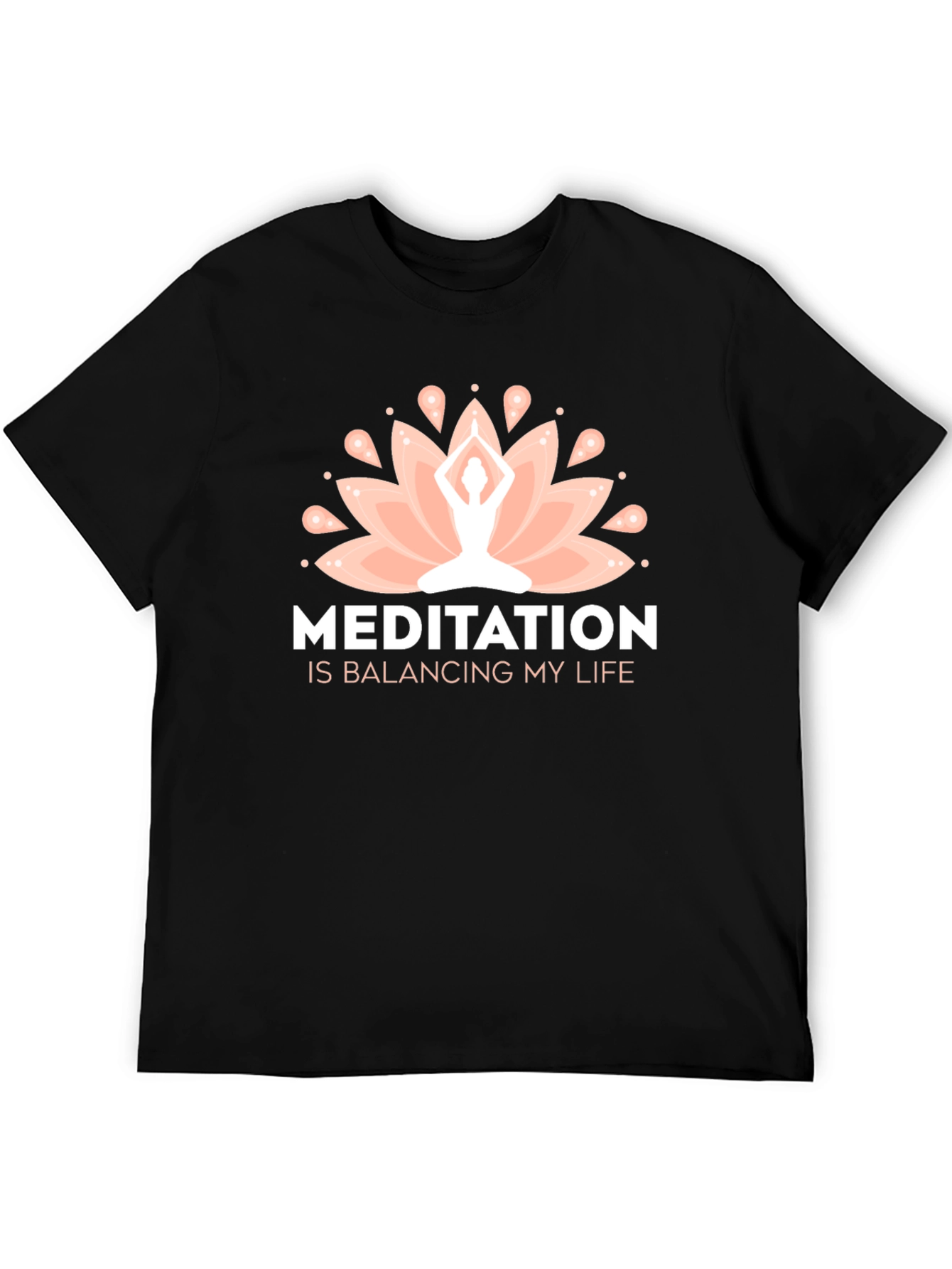 Meditation Balancing Life Black T-Shirt