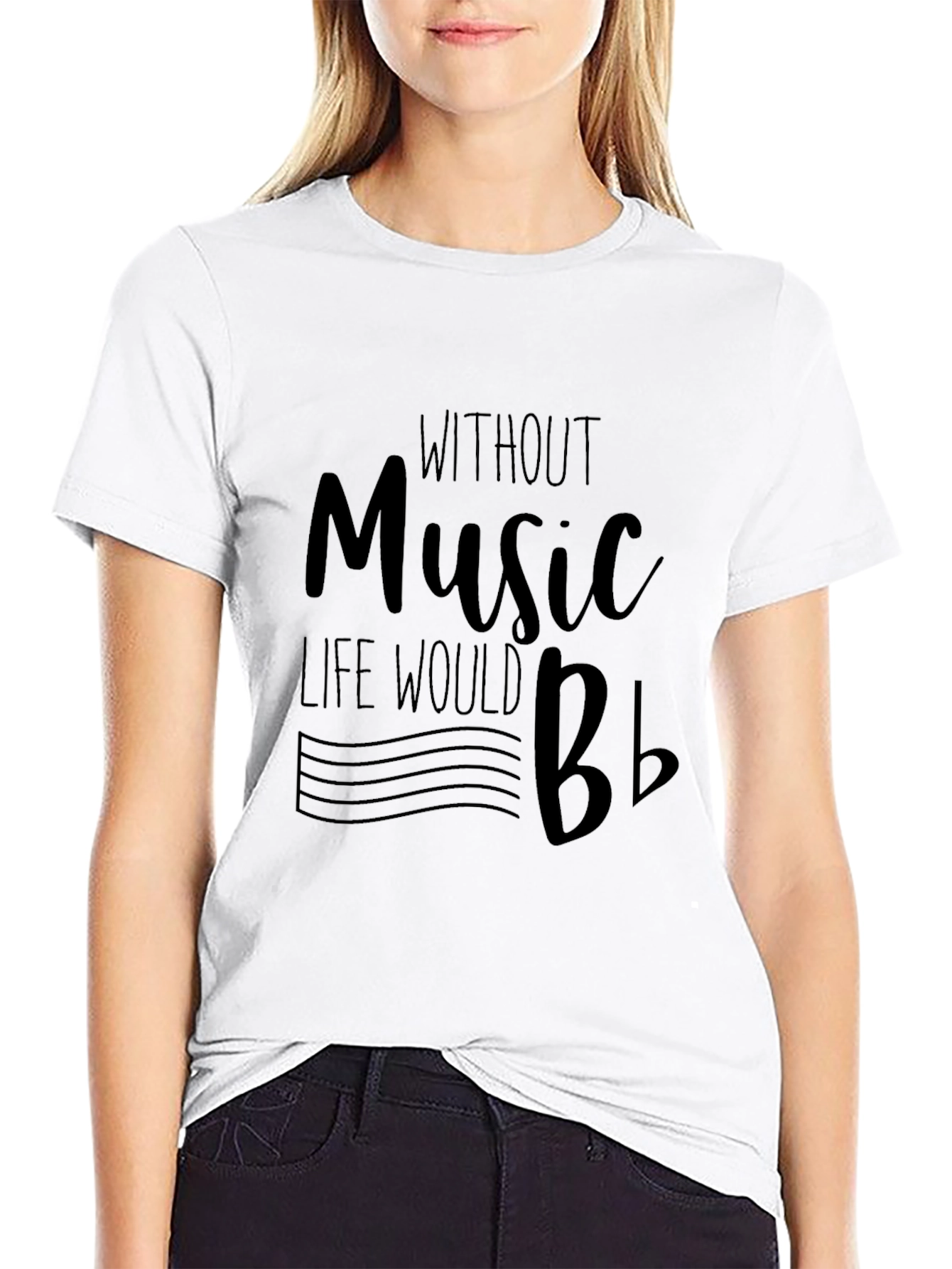 Music Lovers T-Shirt - Without Music Life Would Bb