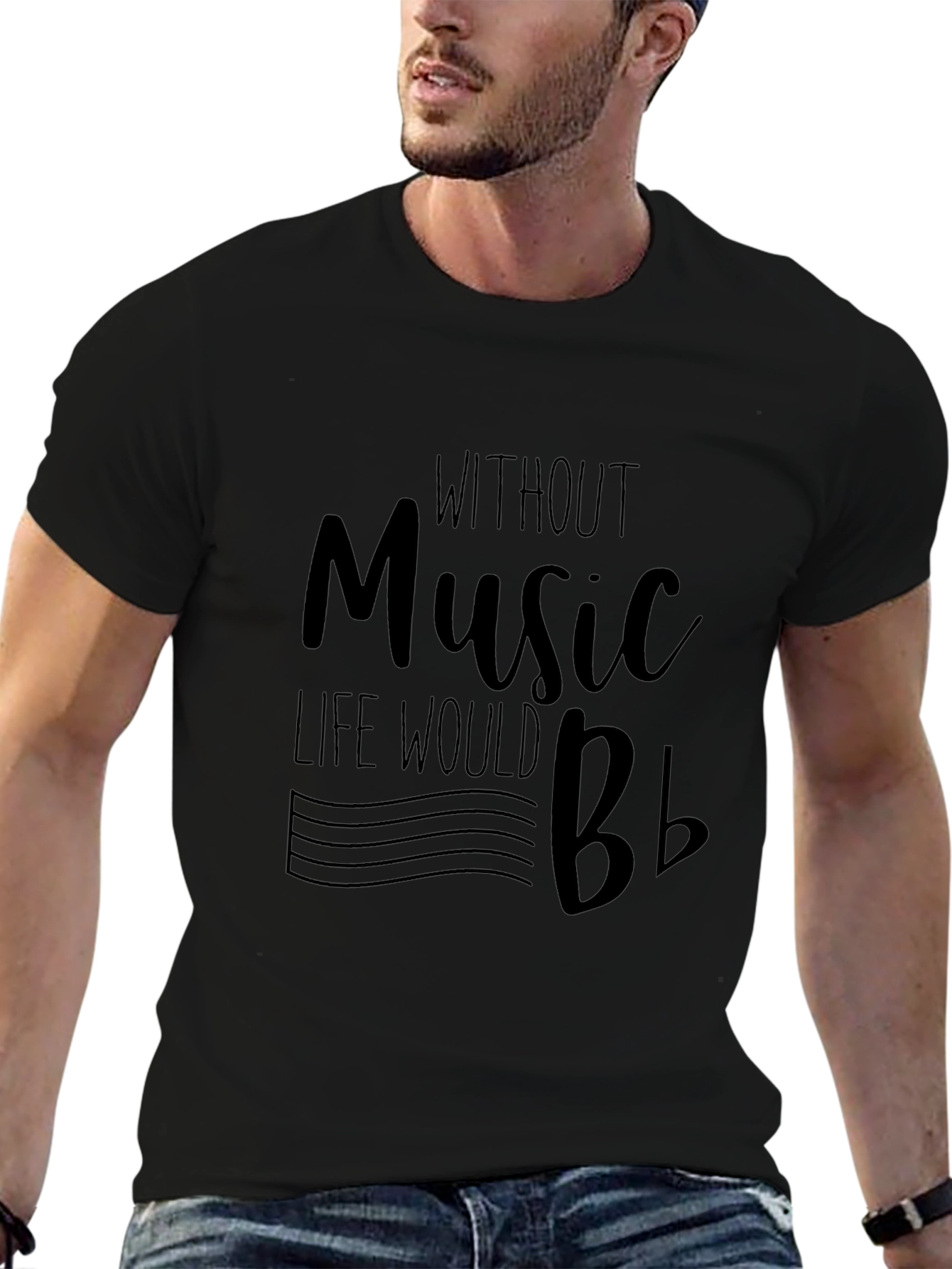 Music Lovers T-Shirt - Without Music Life Would Bb