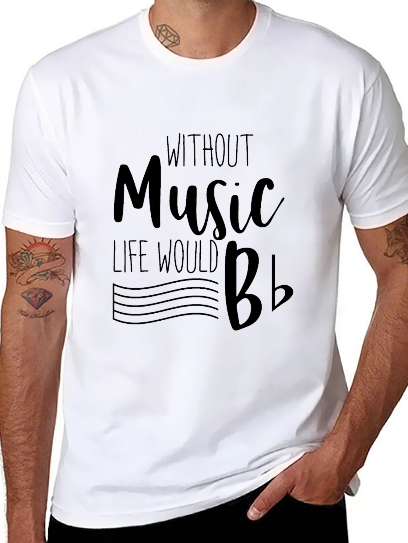 Music Lovers T-Shirt - Without Music Life Would Bb