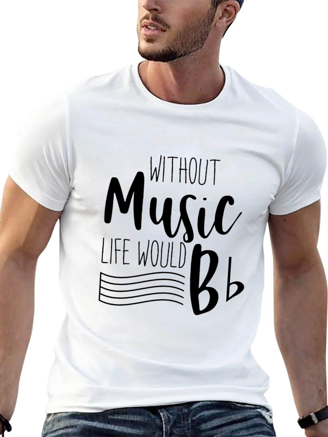 Music Lovers T-Shirt - Without Music Life Would Bb