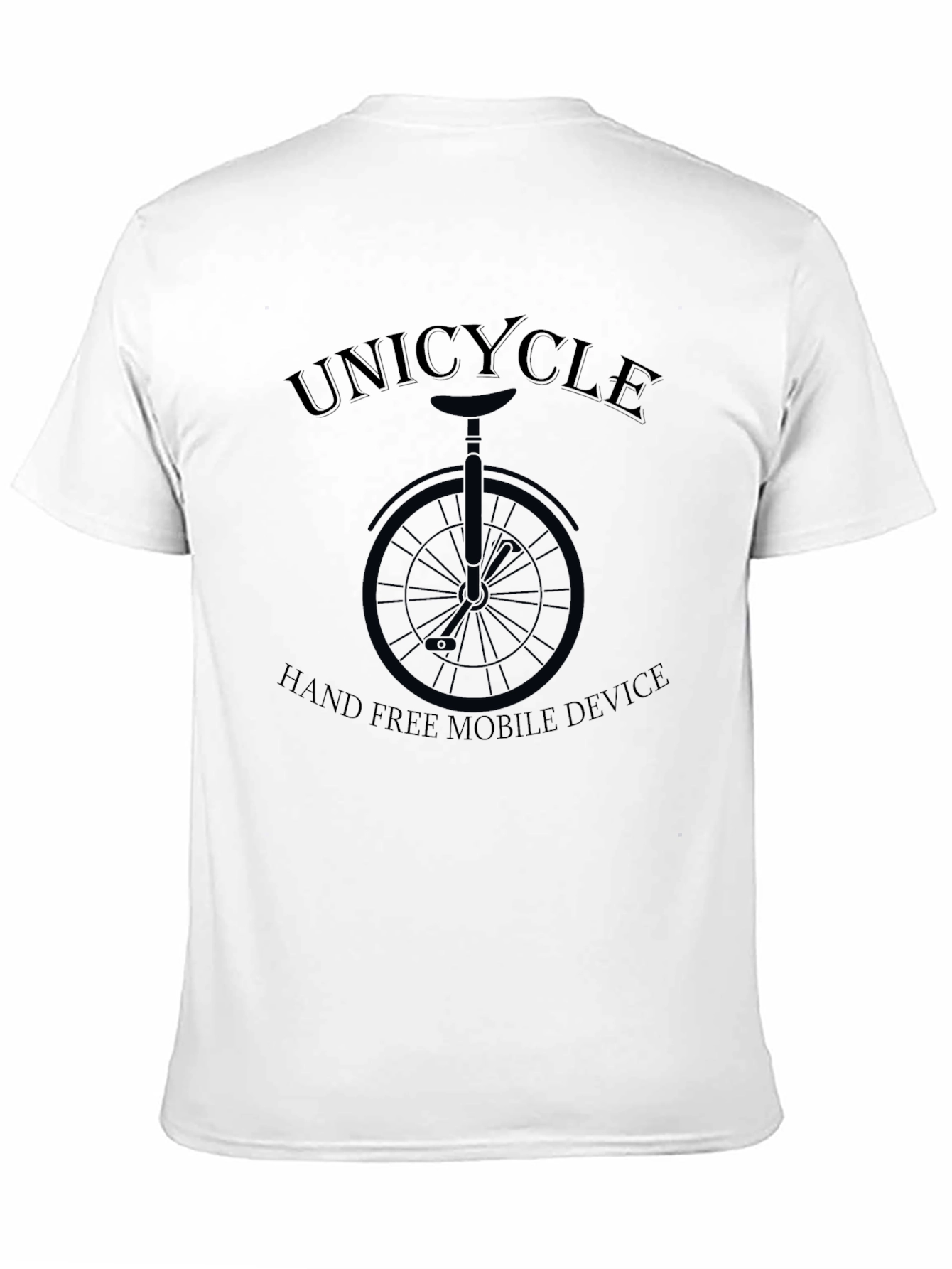 Unicycle Hand Free Mobile Device Graphic Tee