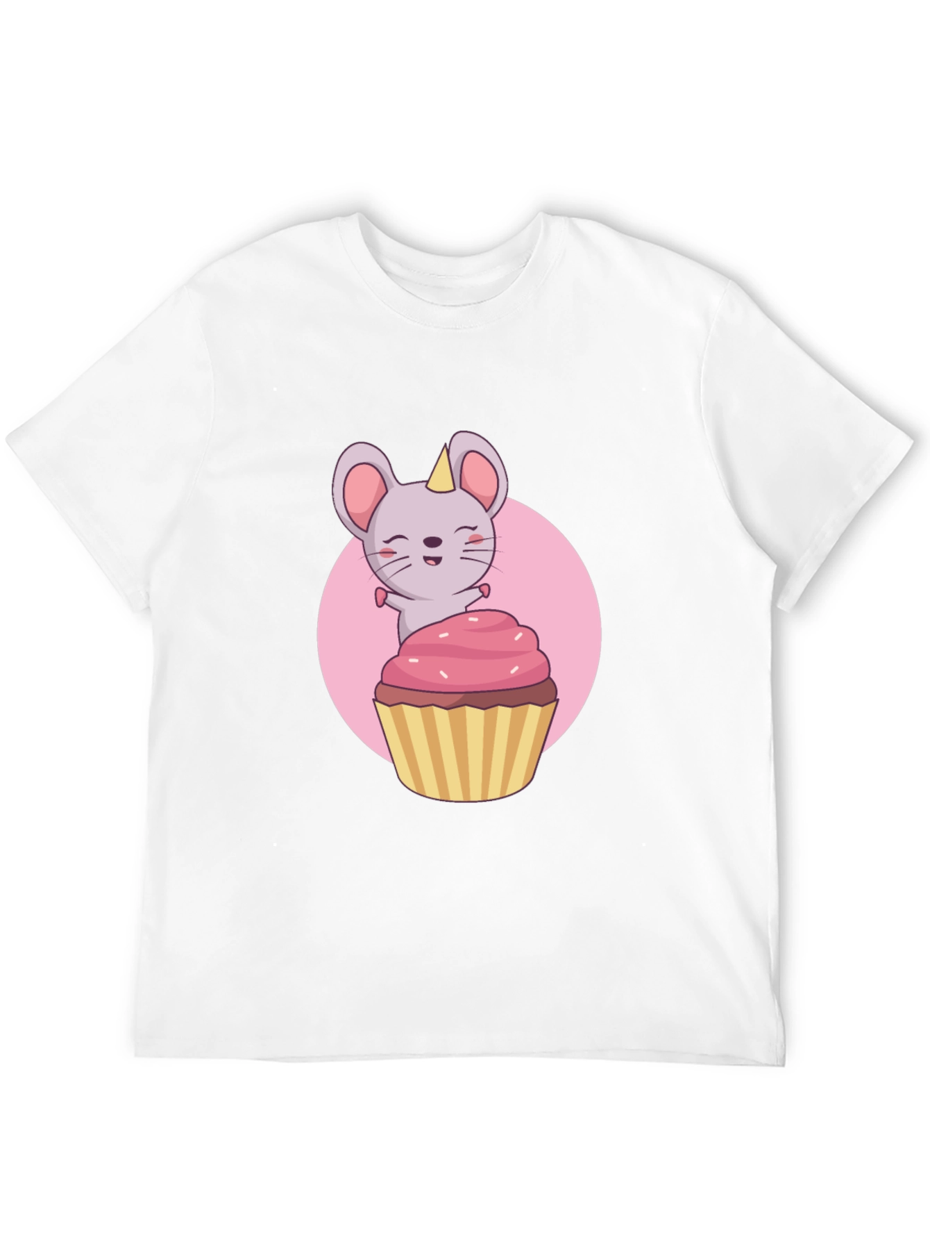 Cute Mouse Cupcake T-Shirt - Black