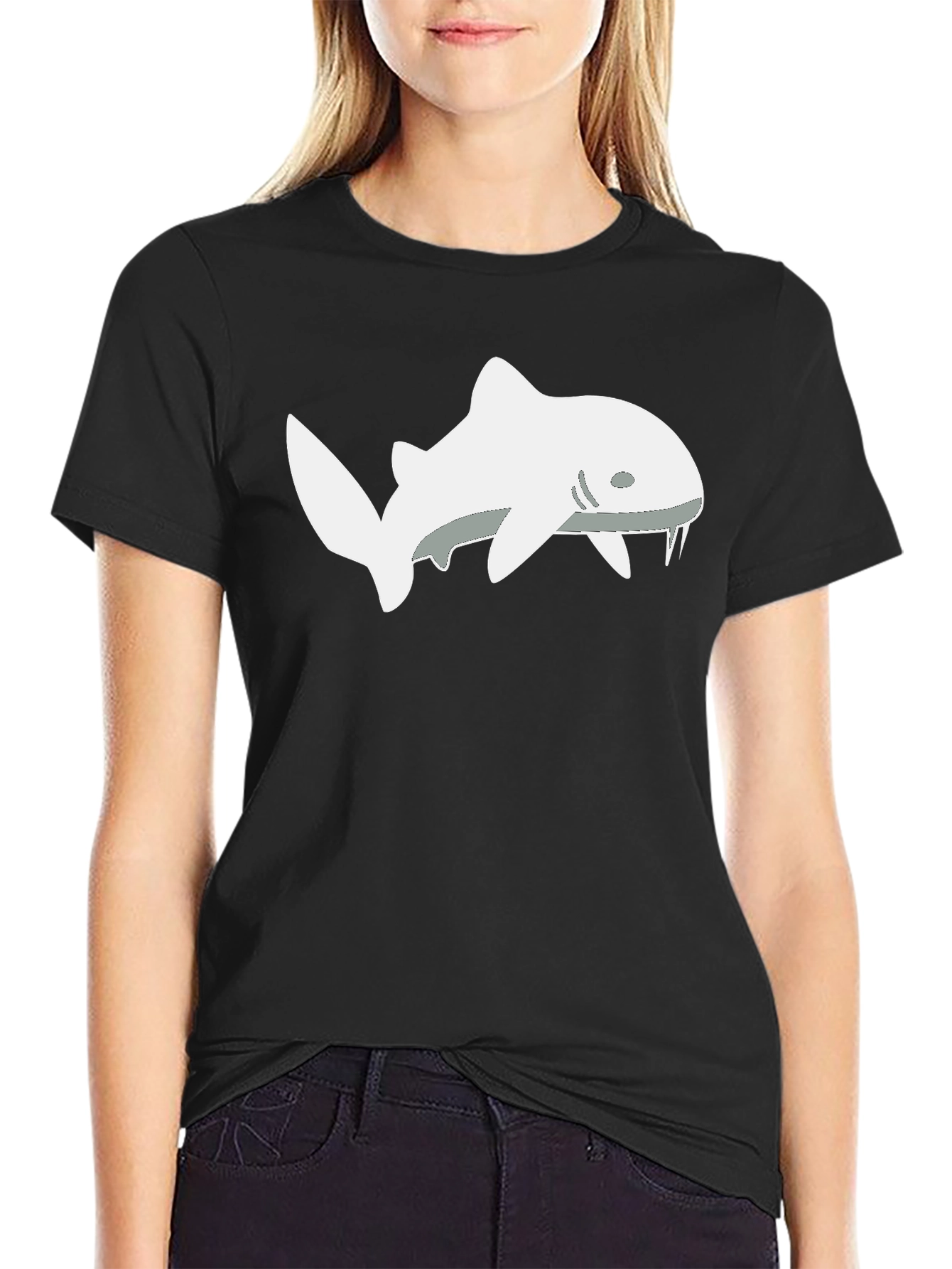 Shark Tooth T-Shirt - Black Cotton Tee