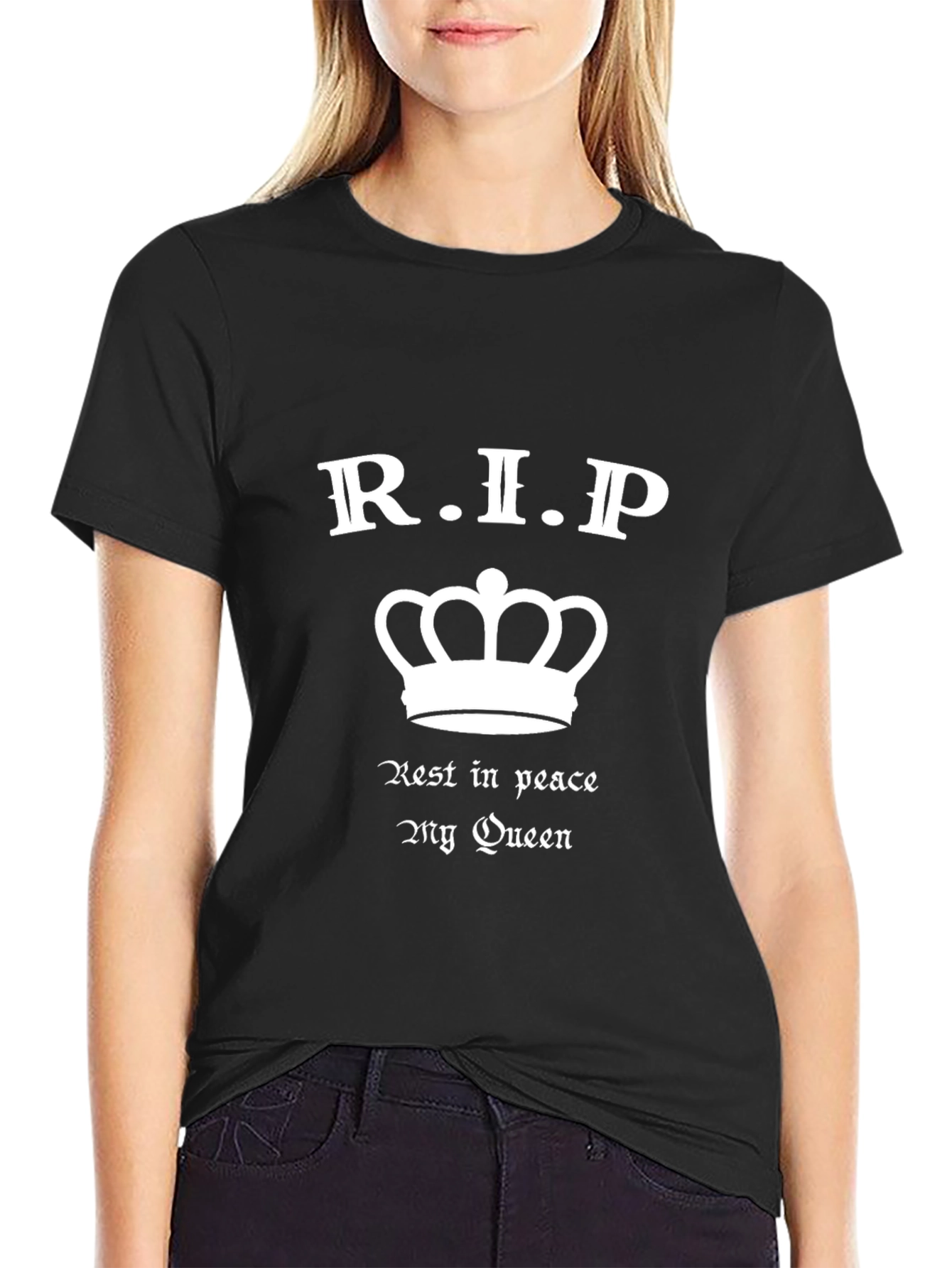 R.I.P. My Queen Graphic Tee - Black T-Shirt