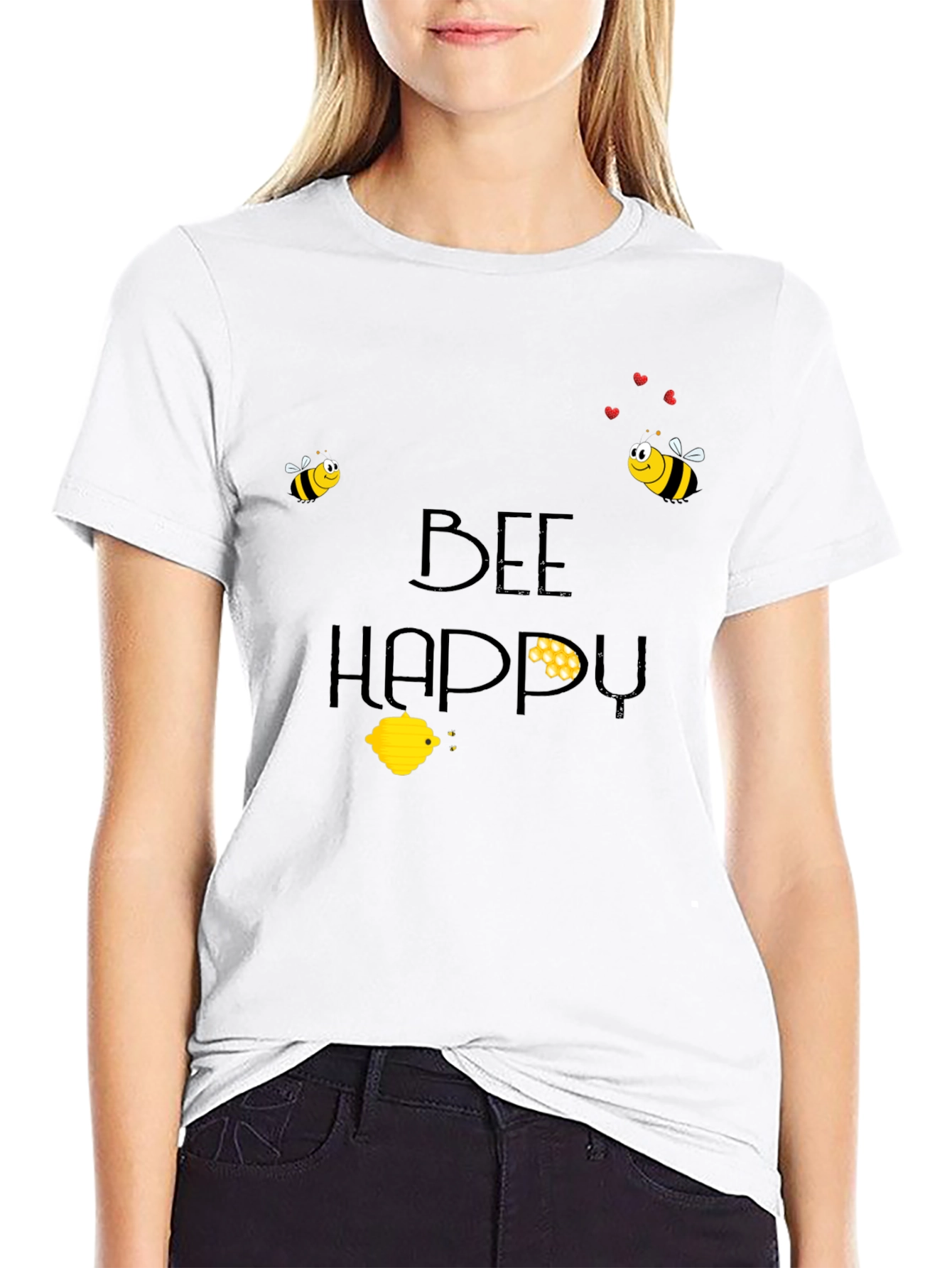 Bee Happy Black T-Shirt