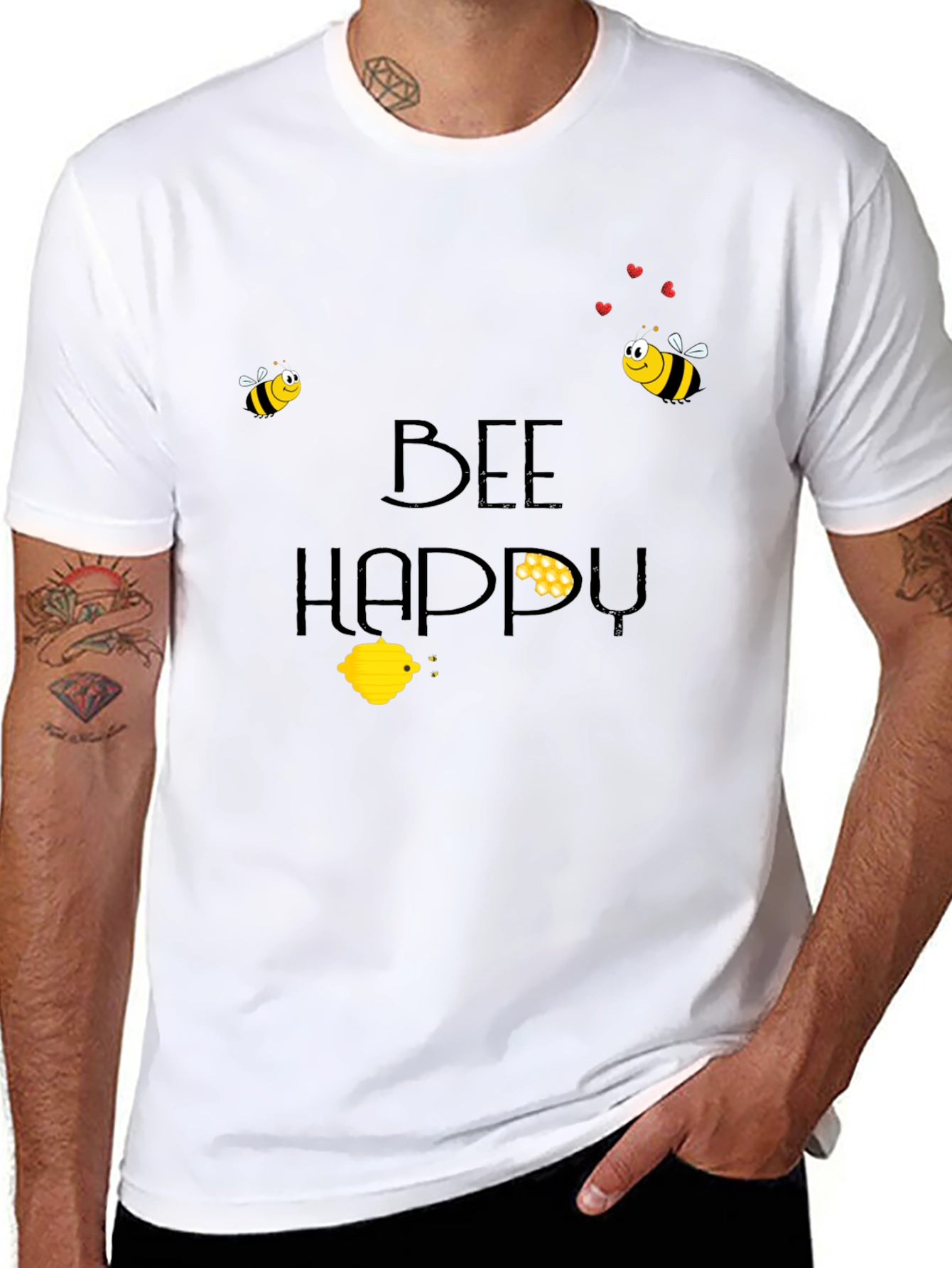 Bee Happy Black T-Shirt