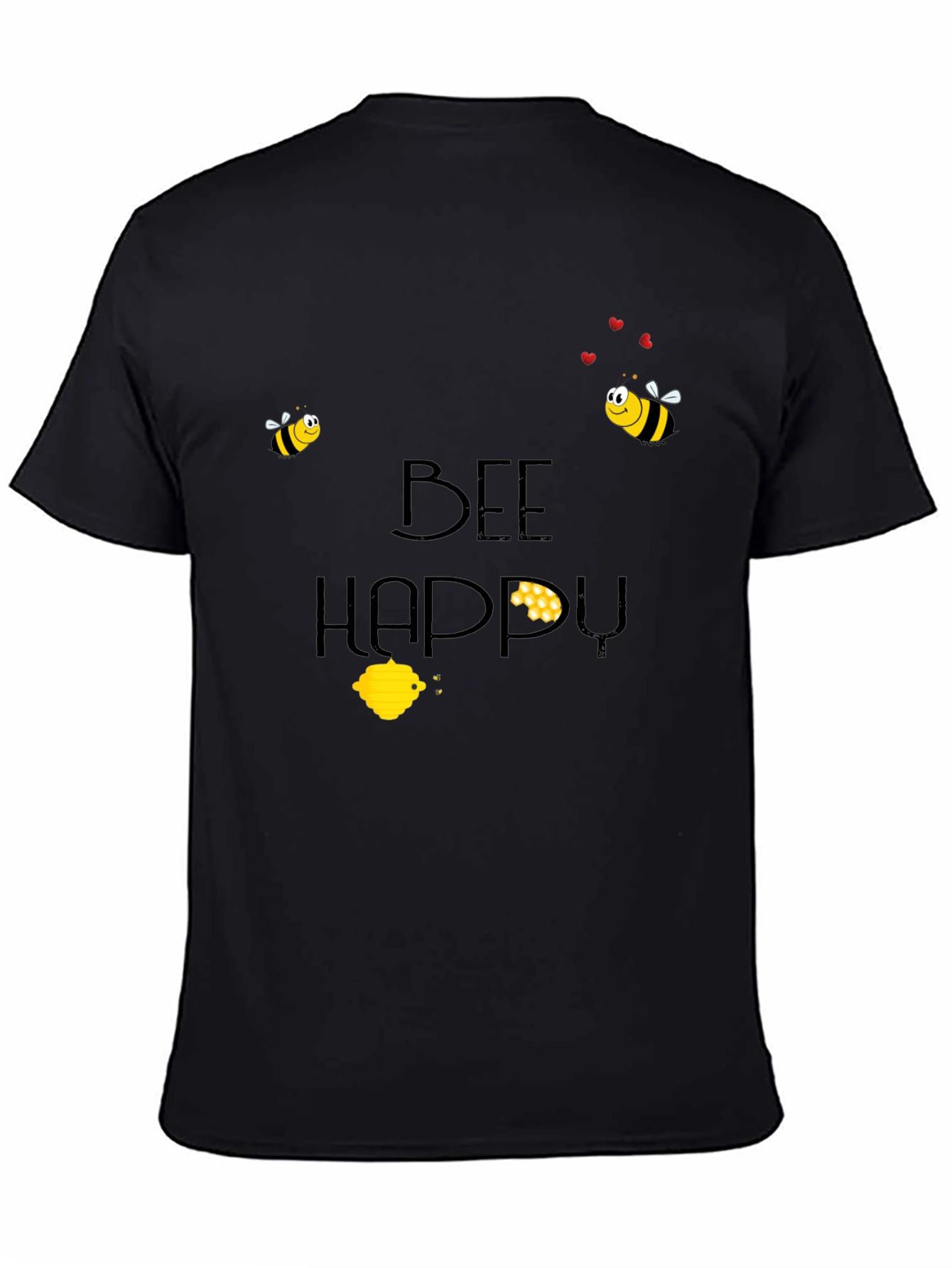 Bee Happy Black T-Shirt