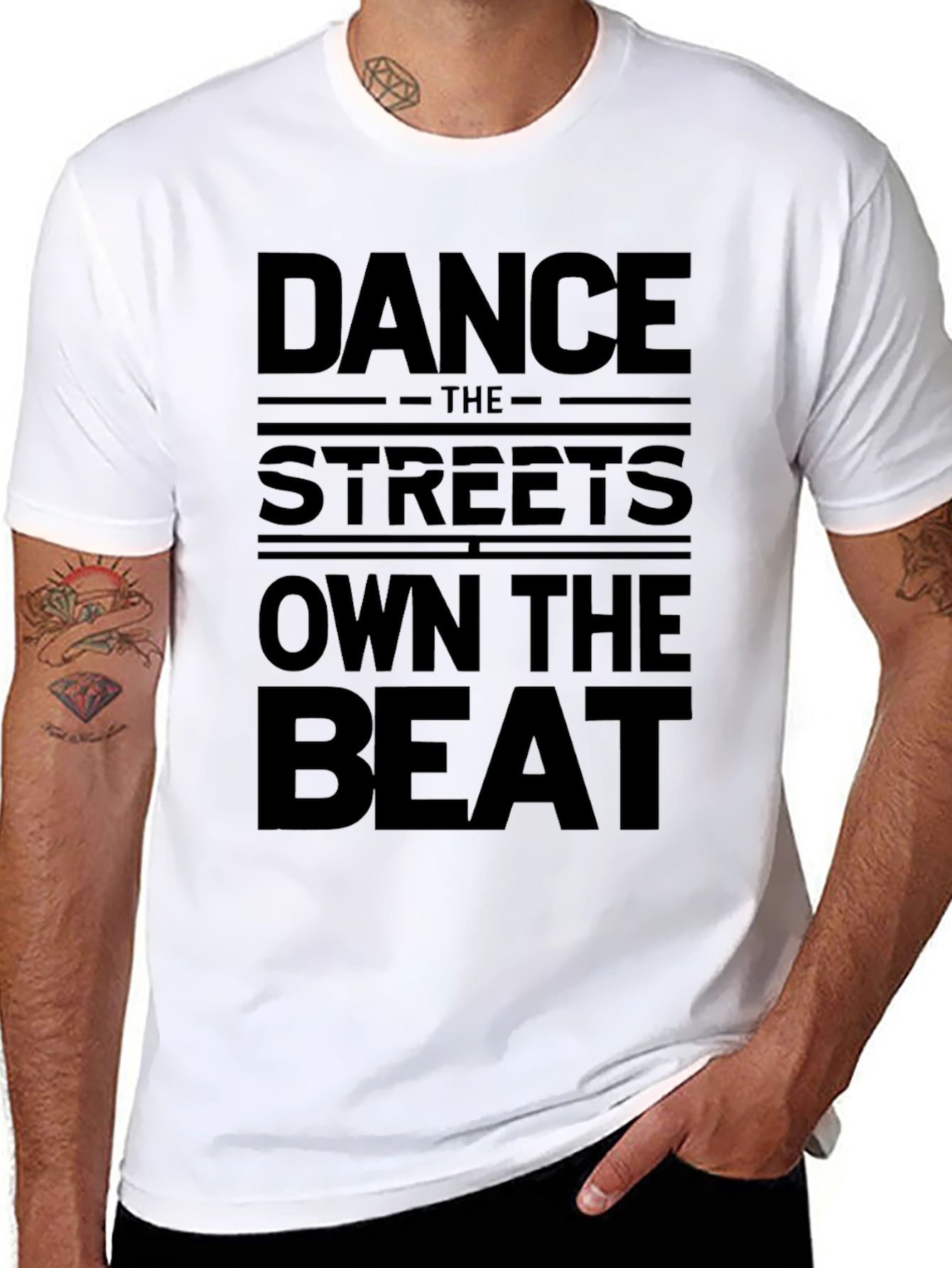 Dance The Streets Mens Black Graphic Tee