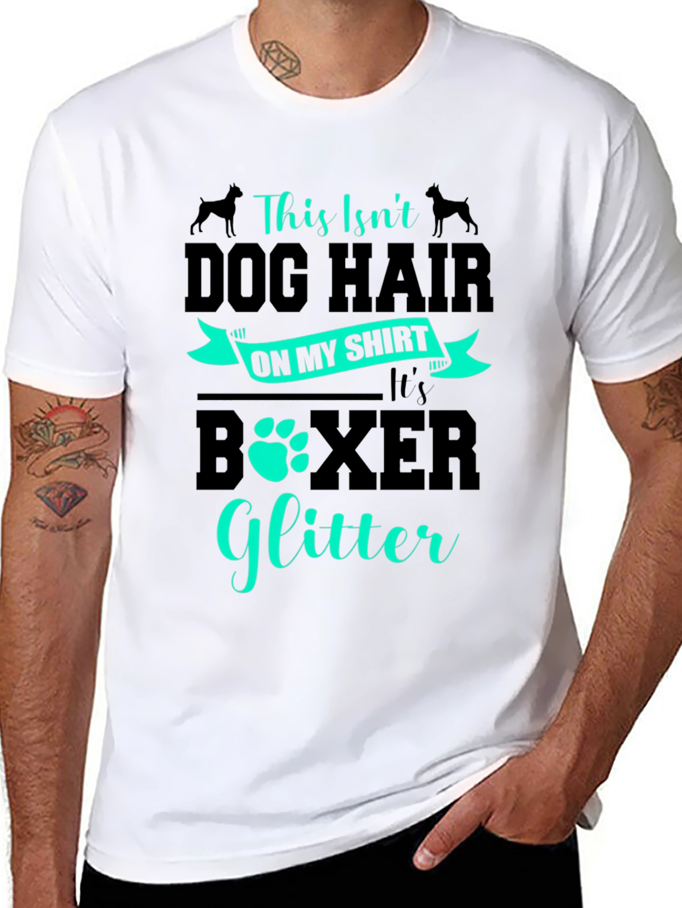 Dog Lover T-Shirt - Boxer Glitter Design